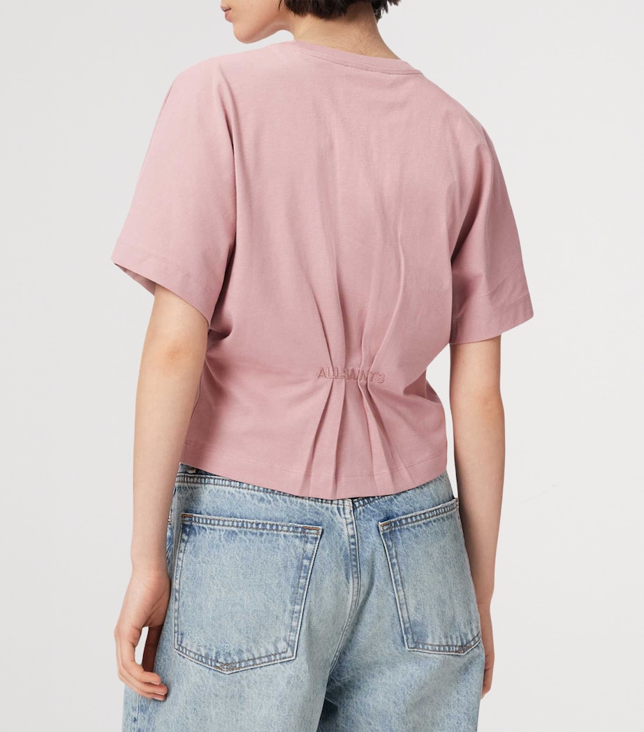 AllSaints Womens Organic Cotton Eden Artia T-Shirt Woodrose Pink Image 4