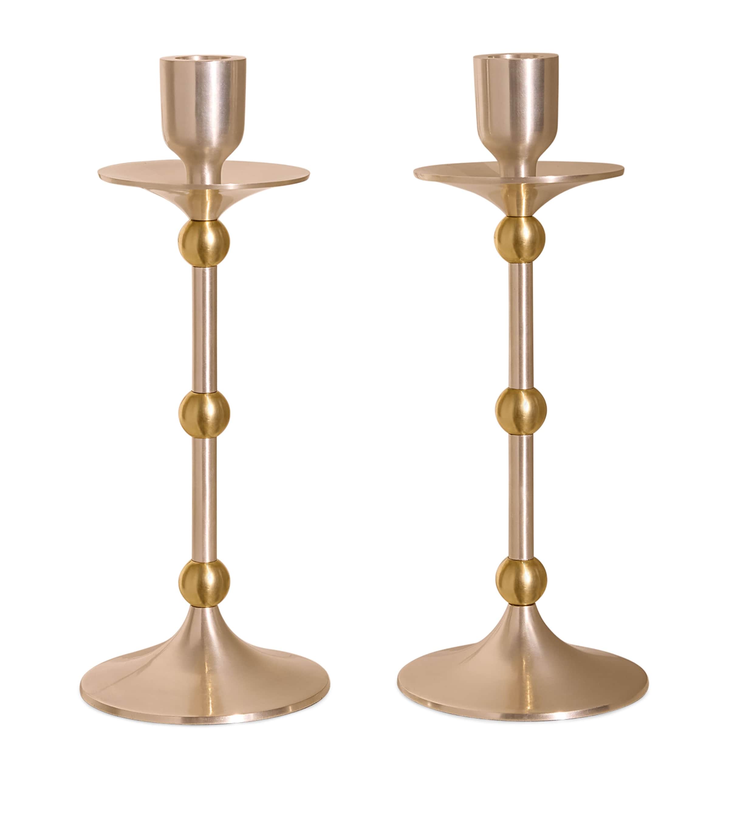 Soho Home Medium Silver-Plated Cilia Candlestick Holder (25cm) Silver