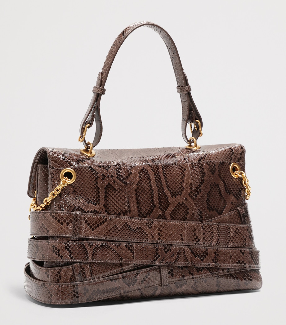 Python Skin Belts Soft Secret Shoulder Bag 819 DARK BROWN Image 4