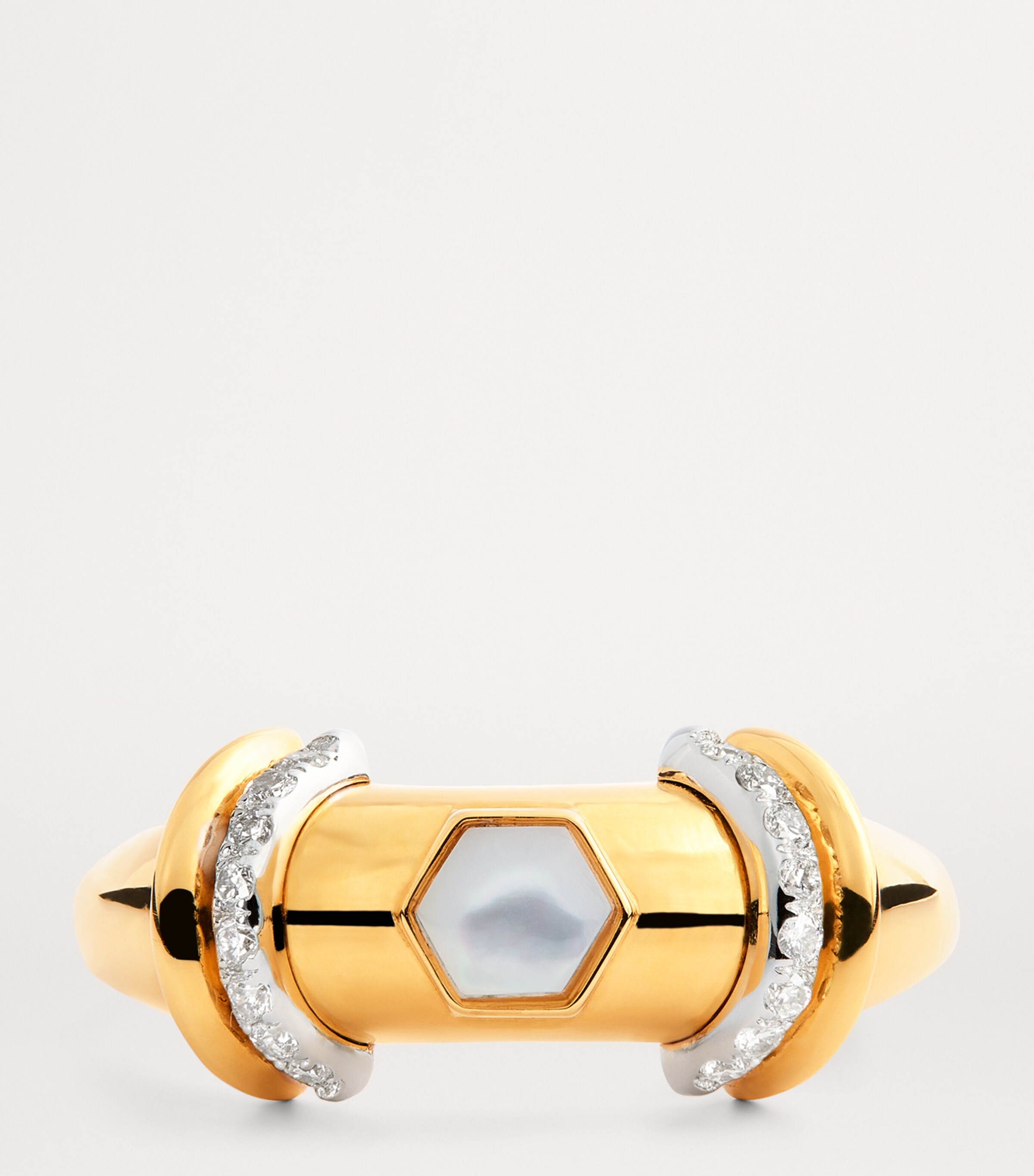 L'ATELIER NAWBAR Yellow Gold, Diamond and Mother-of-Pearl Lot N*91 Ring Yellow Gold Image 4