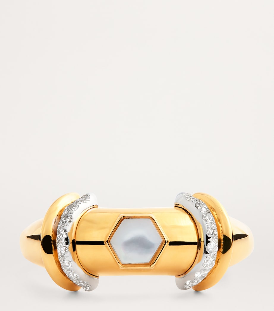 Yellow Gold, Diamond and Mother-of-Pearl Lot N*91 Ring YELLOW GOLD Image 4