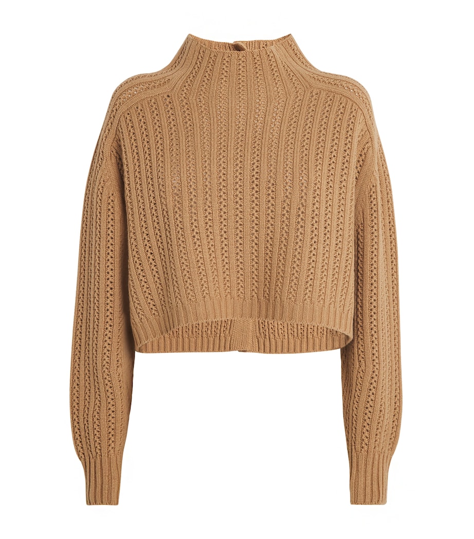 Cropped Back-Buttoned Sweater CAMEL Image 1