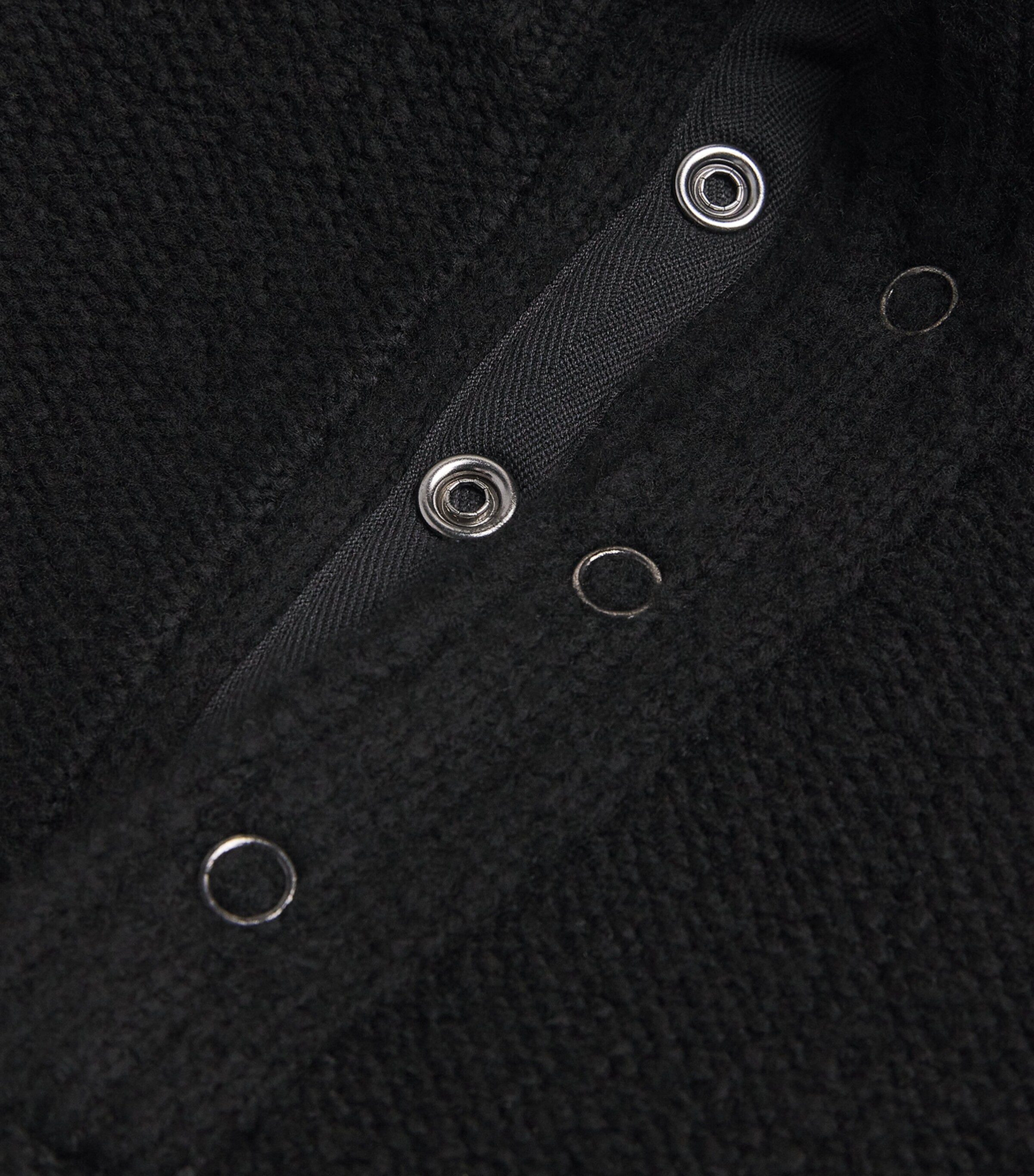 Wool-Blend Half-Placket Kotoni Sweater BLACK Image 5