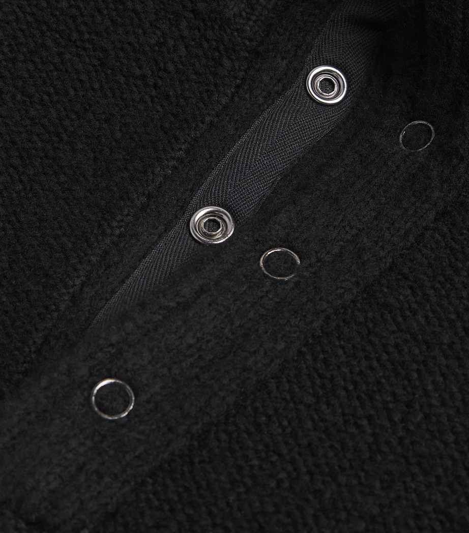Wool-Blend Half-Placket Kotoni Sweater BLACK Image 5