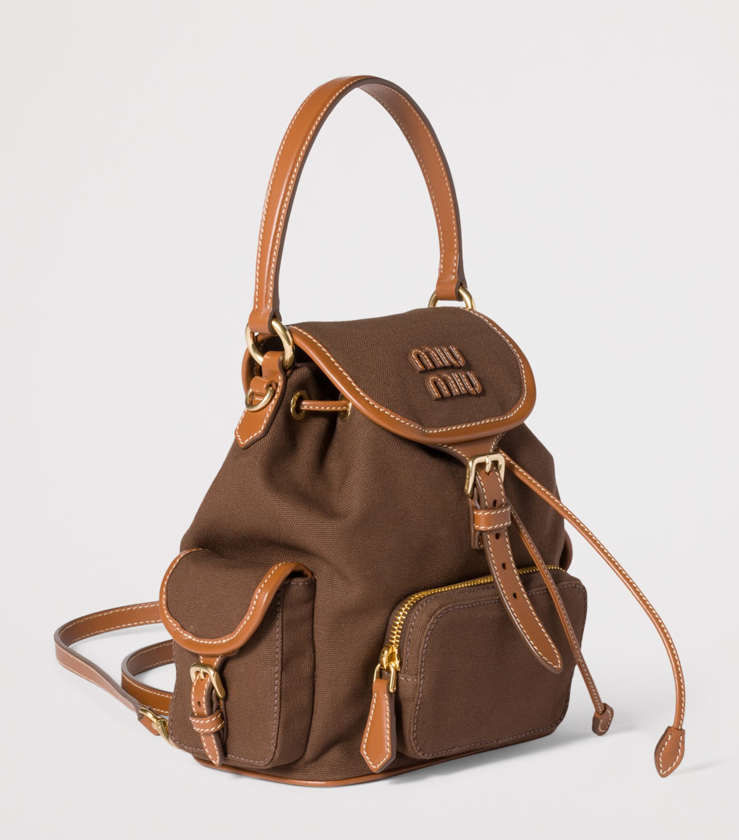 Canvas-Leather Backpack F04KB Image 2