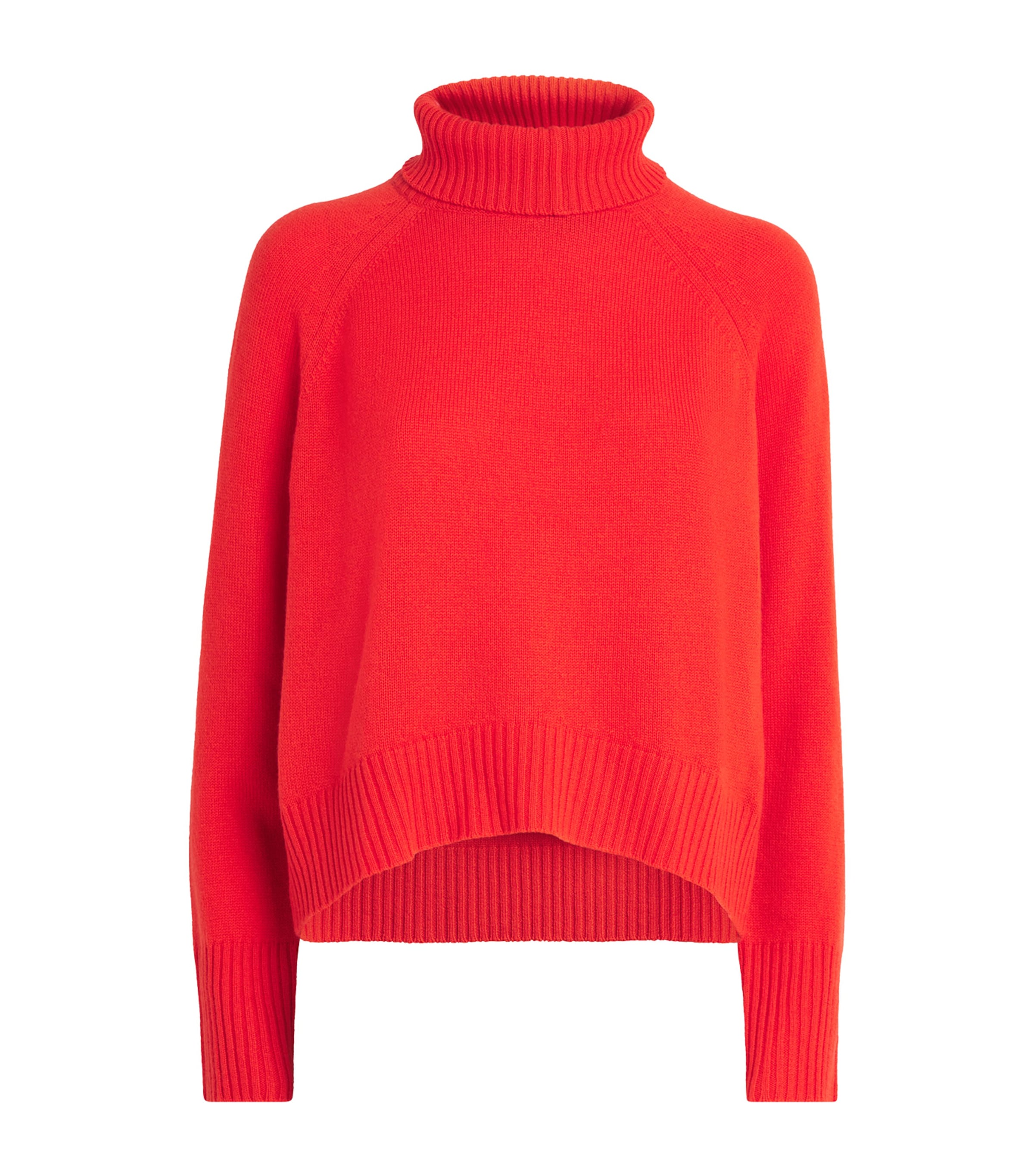 Cashmere Snood-Detail Sweater POPPY RED Image 1