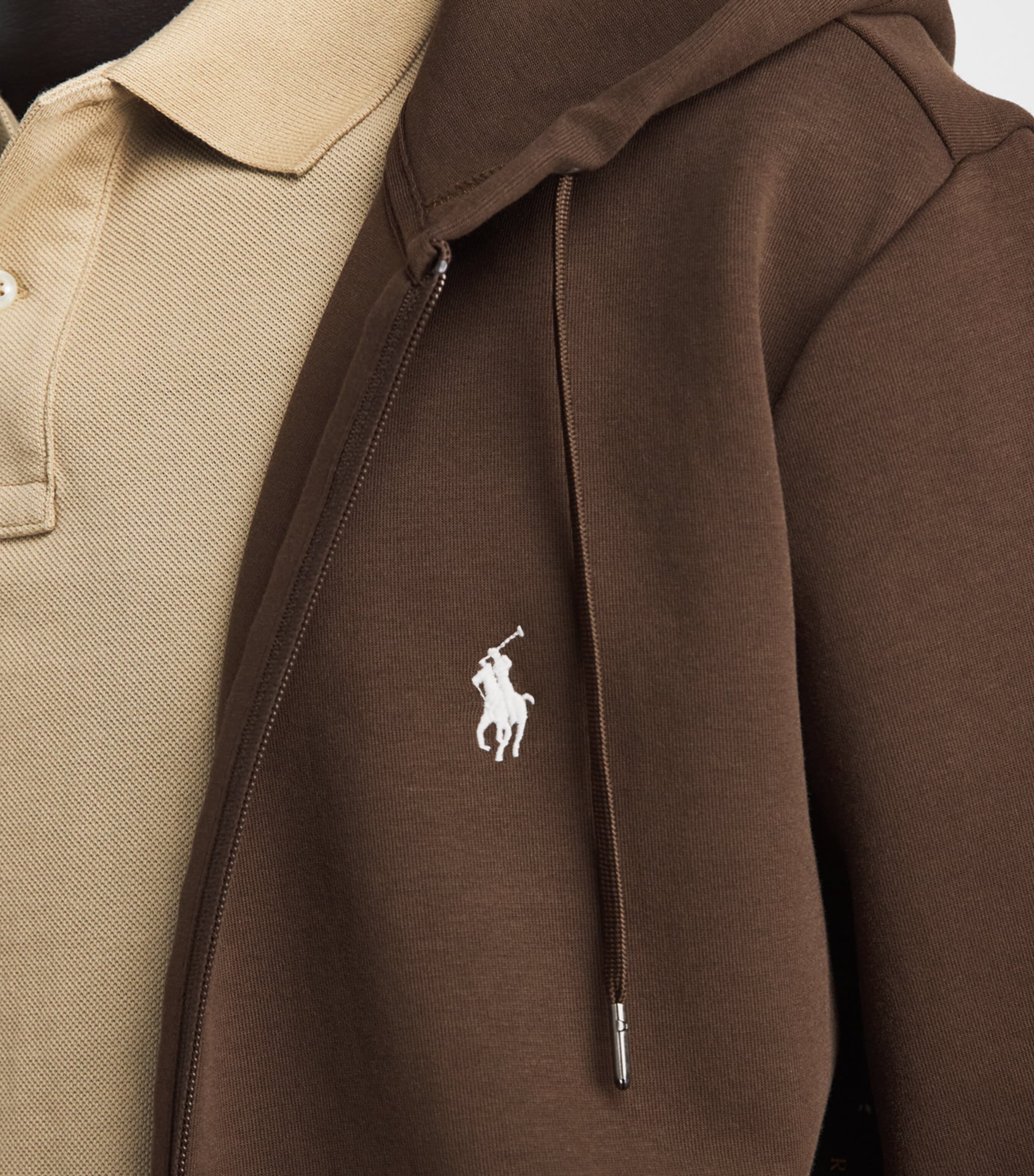 Polo Ralph Lauren Brown Cotton-Blend Logo Zip-Up Hoodie | Harrods US