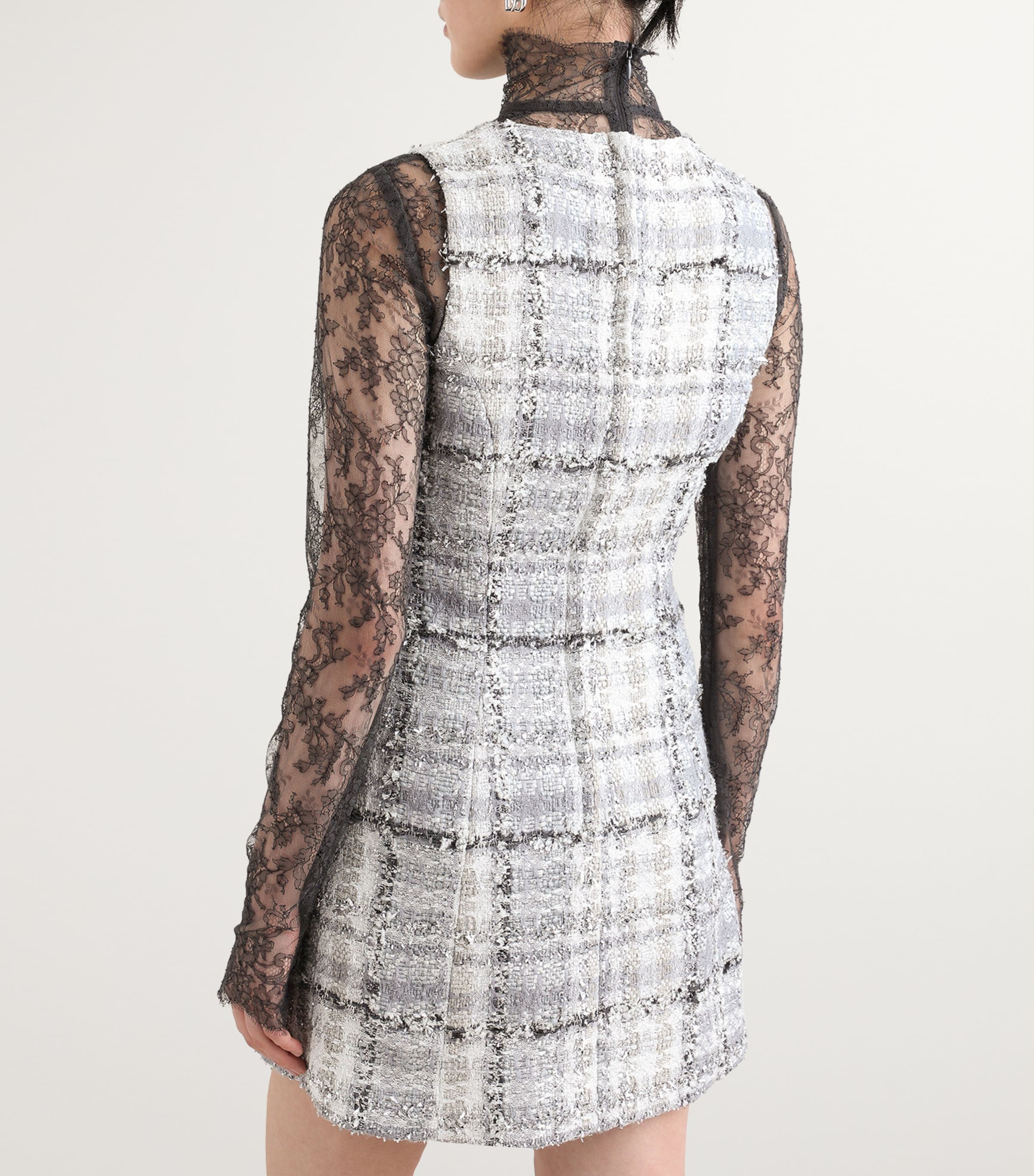 Tweed Mini Dress S8100-CHECK-TARTAN Image 4