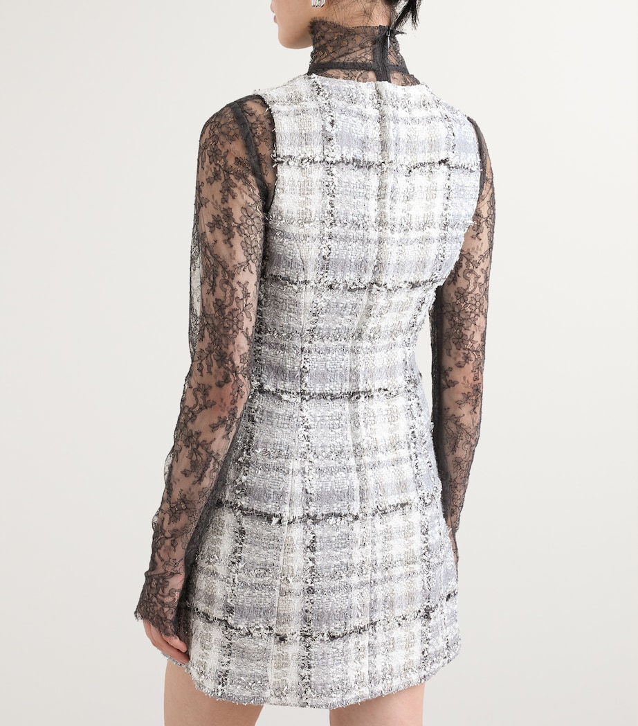 Tweed Mini Dress S8100-CHECK-TARTAN Image 4