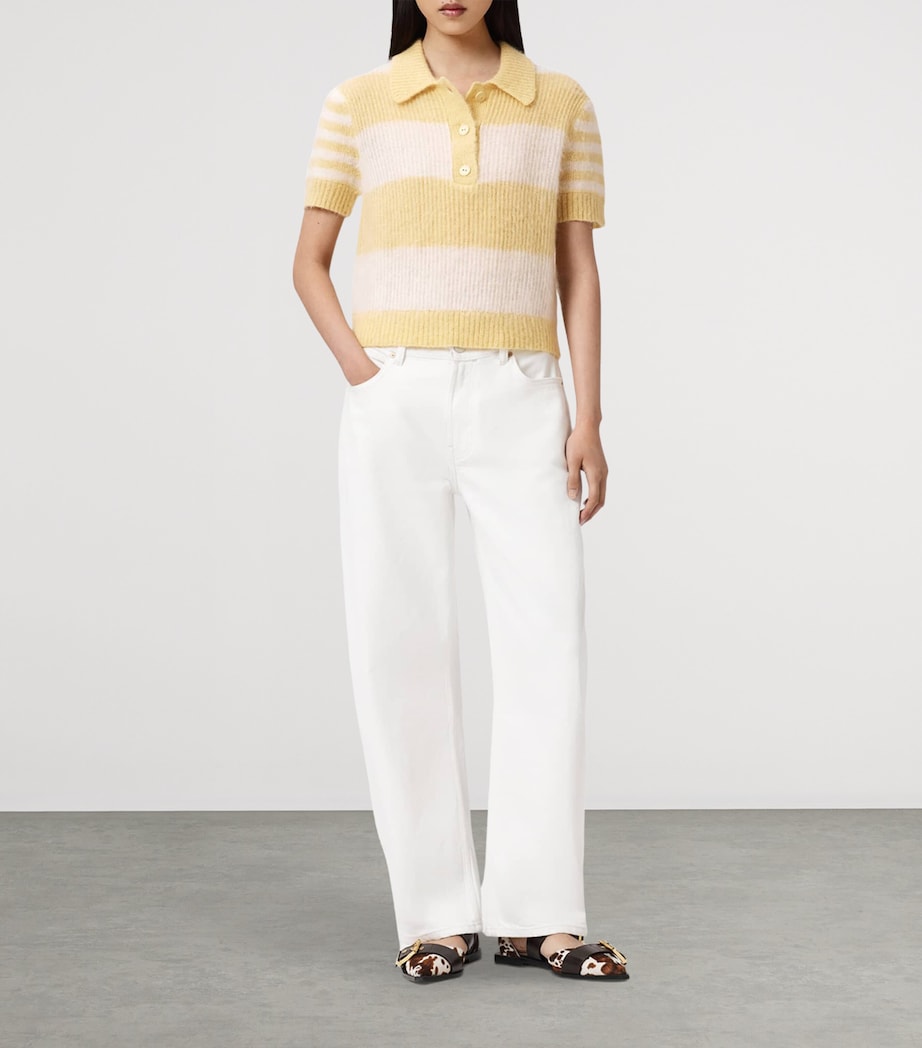 Knitted Clem Polo Shirt HAY YELLOW/WHITE Image 2