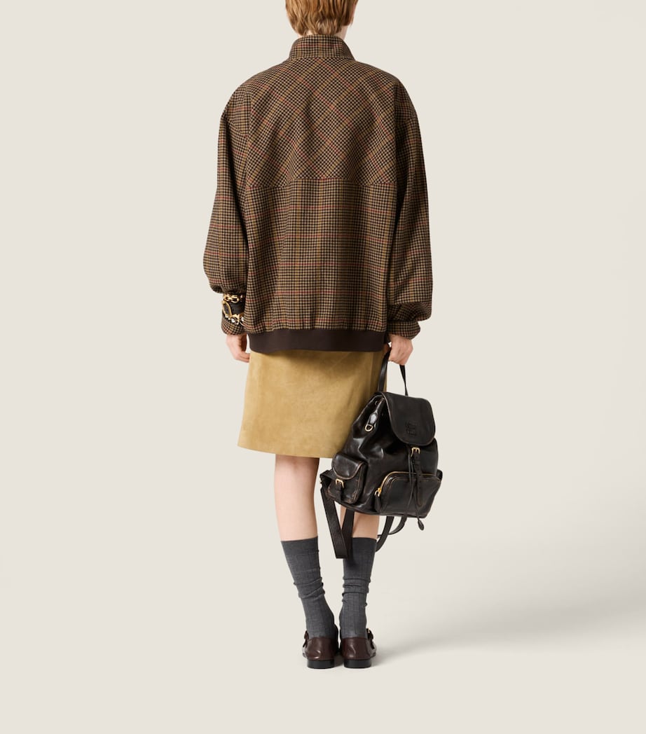 Miu Miu Womens Waxed Suede Mini Skirt Image 3