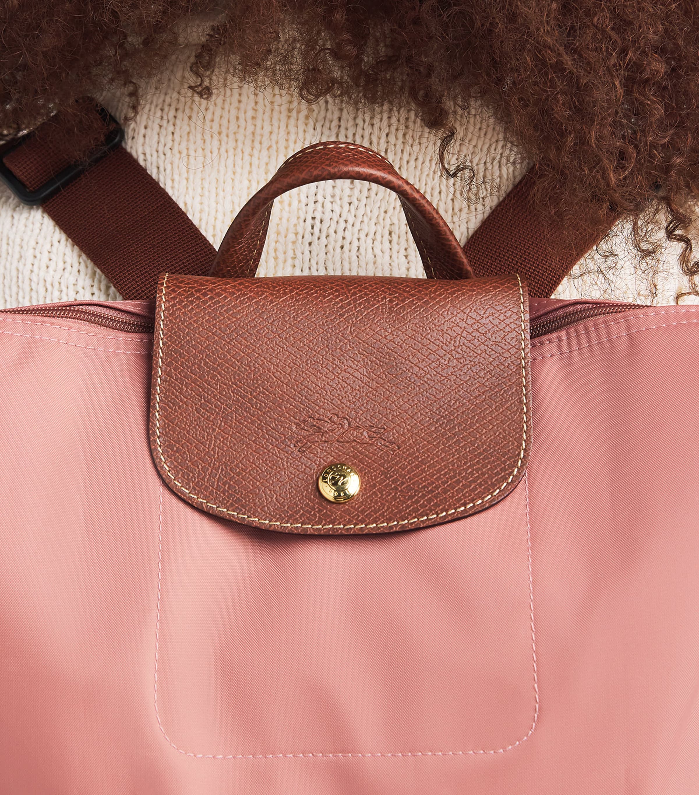 Medium Le Pliage Original Backpack P96 PINK TEA Image 5