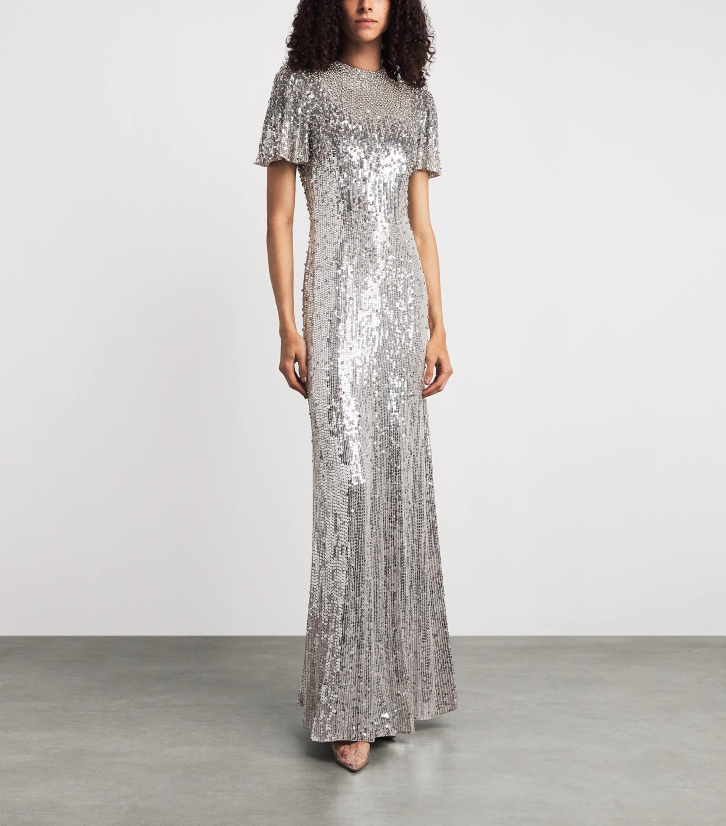 Jenny Packham Womens Embellished Viola Gown Ammonite Image 2