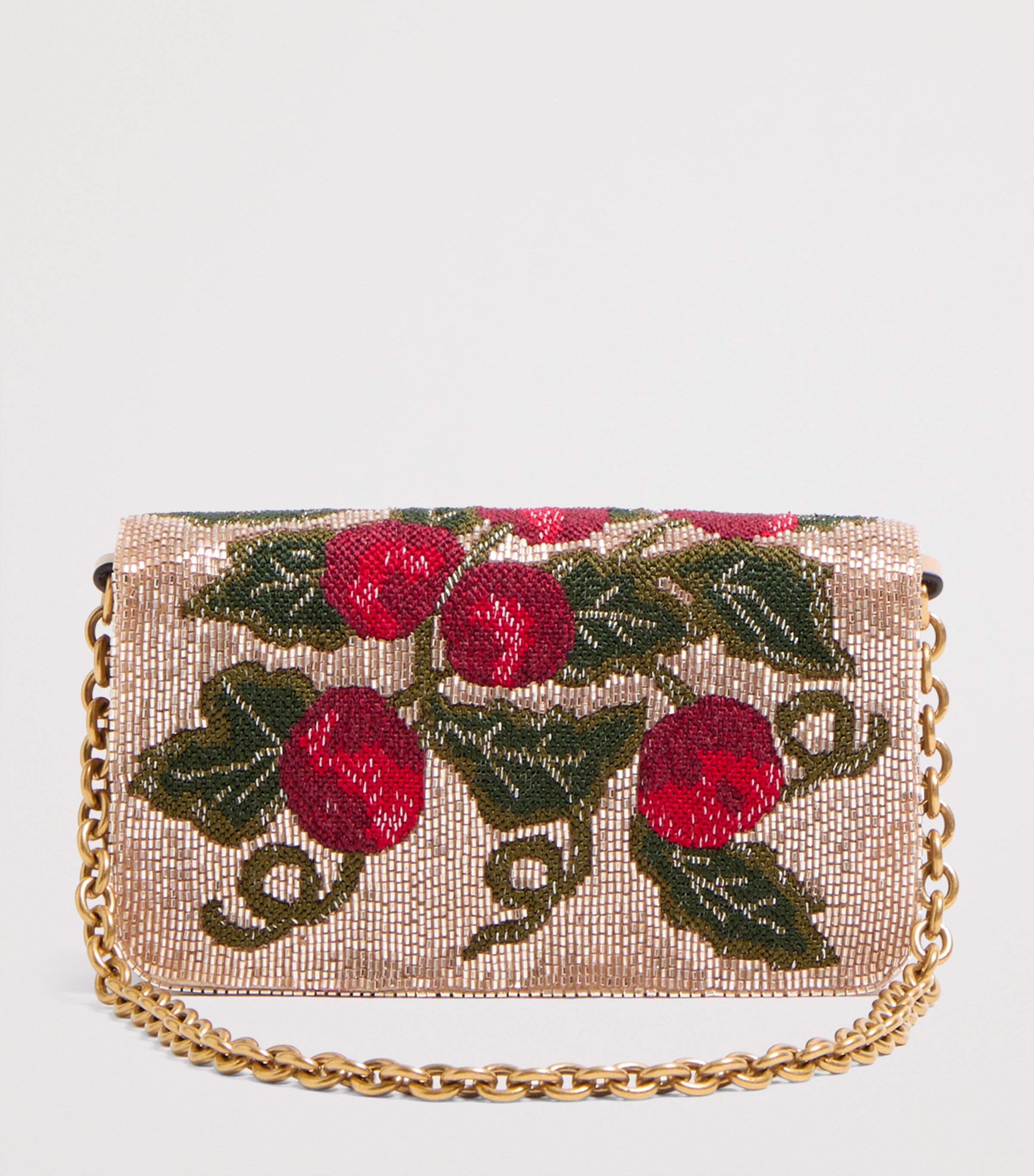 Valentino Garavani Small Silk Vain Cherry Clutch Bag