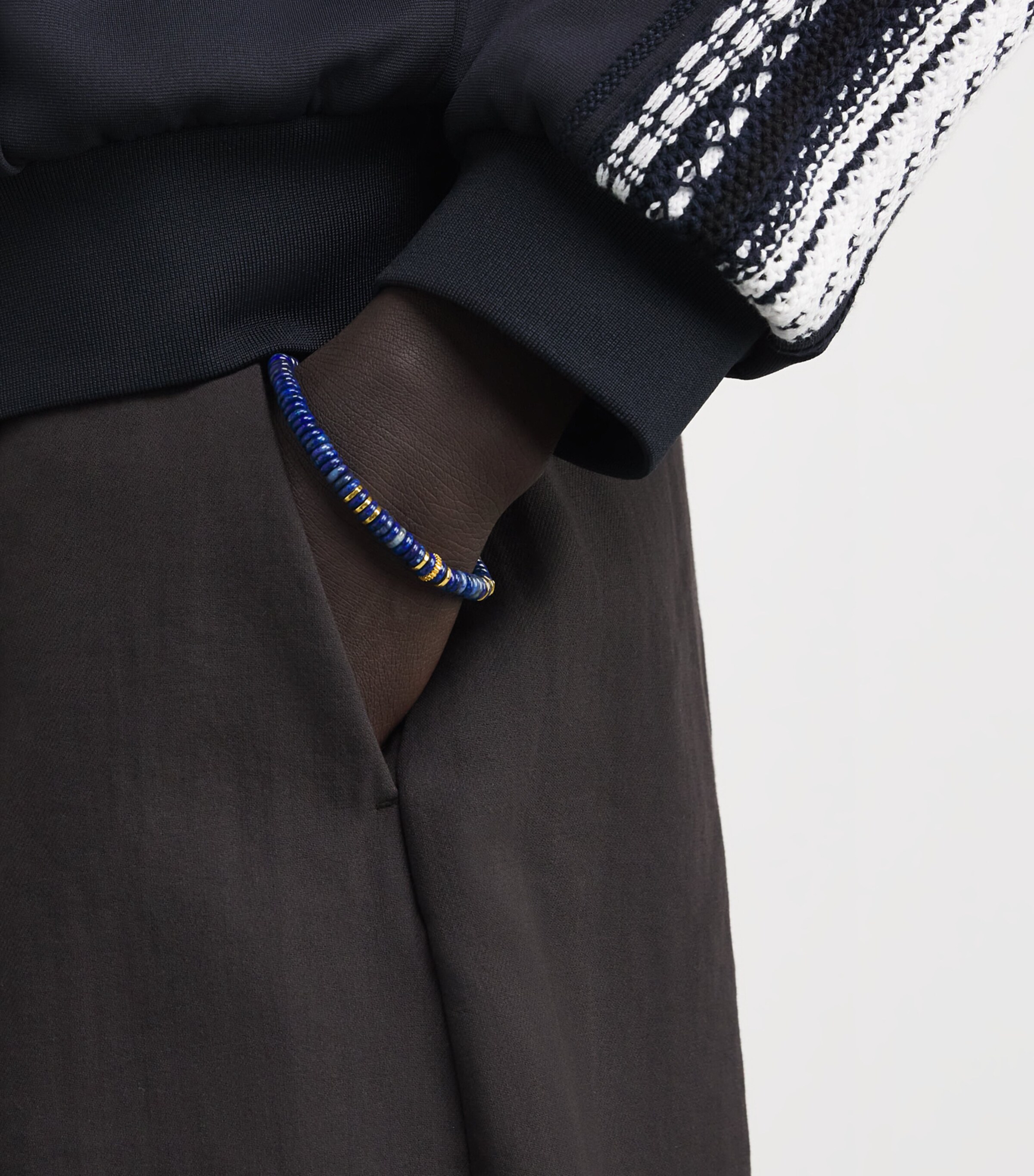 Tateossian Gold-Plated Sterling Silver and Lapis Classic Discs Bracelet Blue Image 2