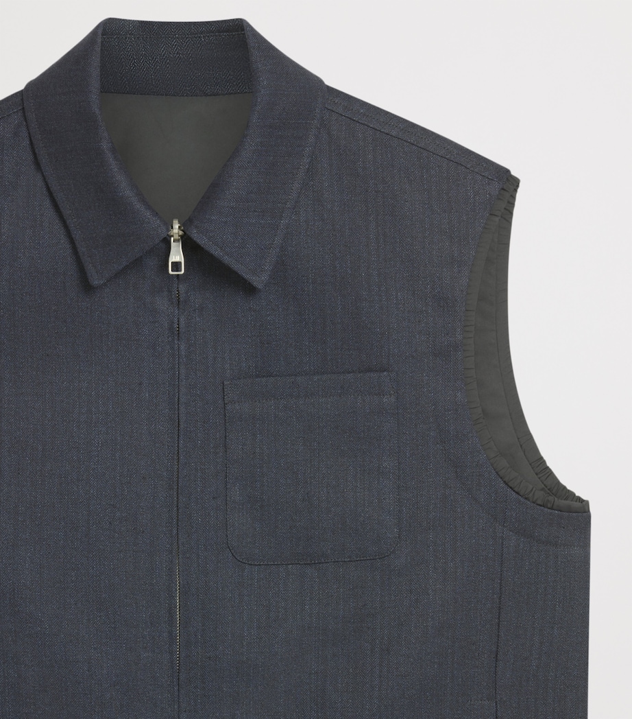 Linen Reversible Gilet 410NAVY Image 6