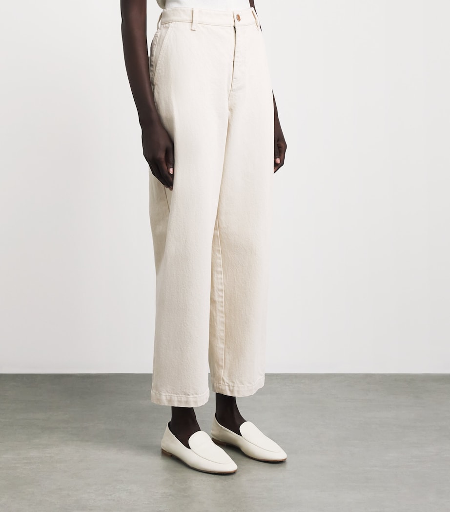 Lafayette 148 Womens Barrel-Leg Jeans Waecr Washed Ecru Image 4