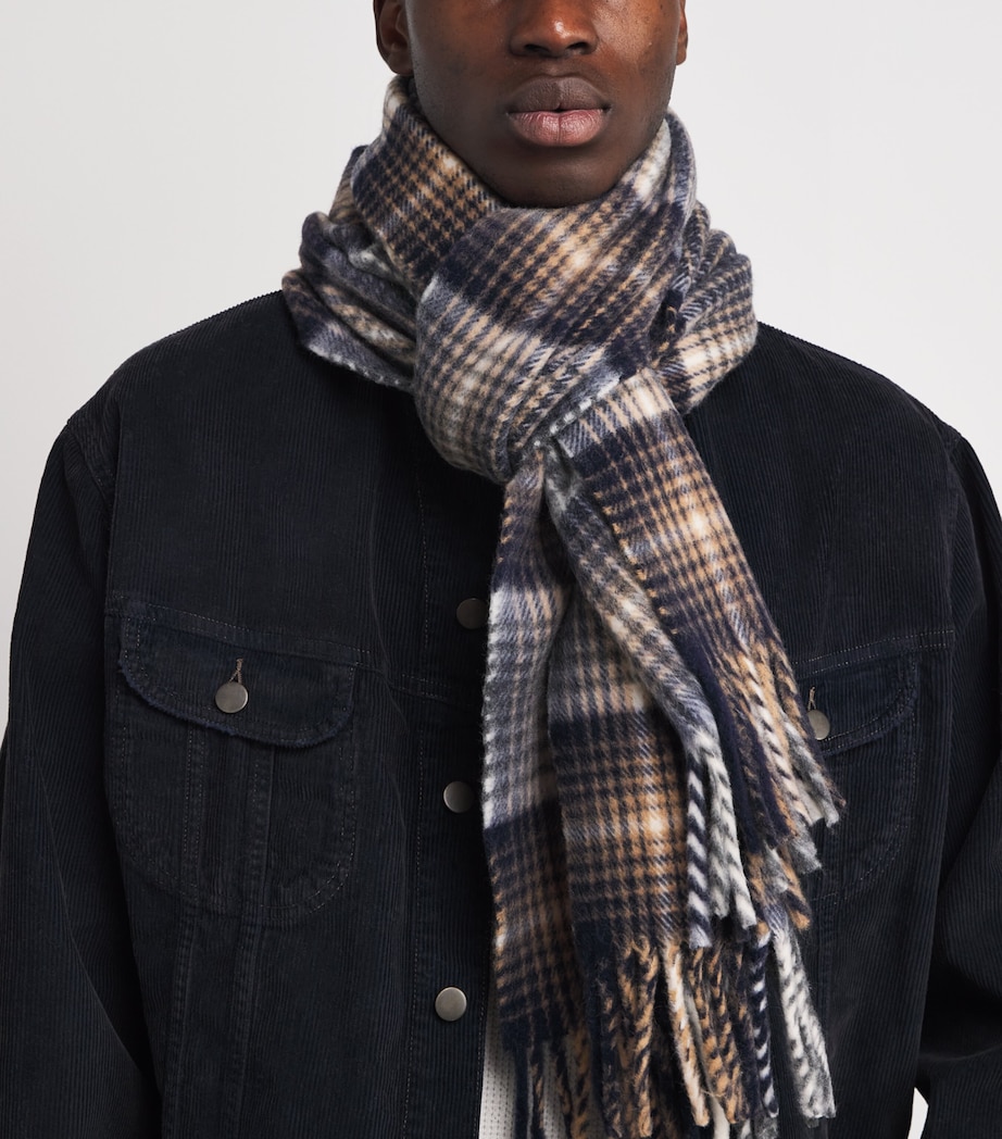 Check Hampton Scarf NAVY / OATMEAL Image 3