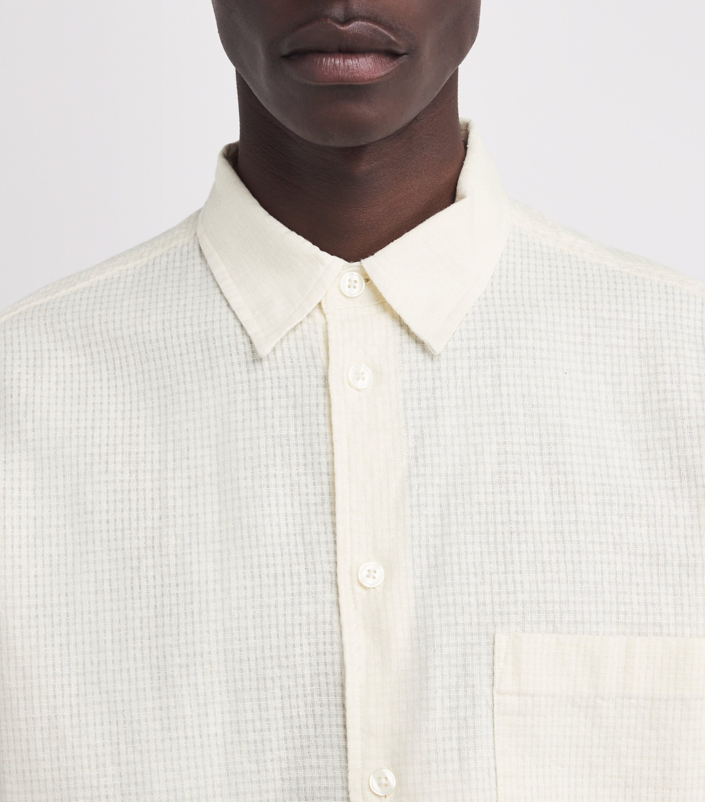 Linen-Cotton Saluan Shirt CLEAR CREAM Image 6