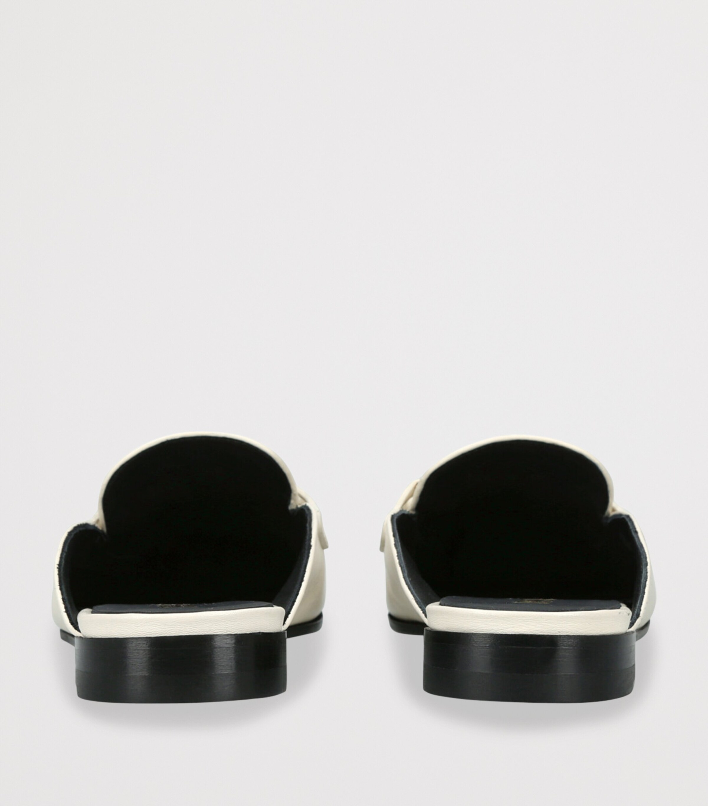 Versace Leather Chain Sabot Mules White Image 2