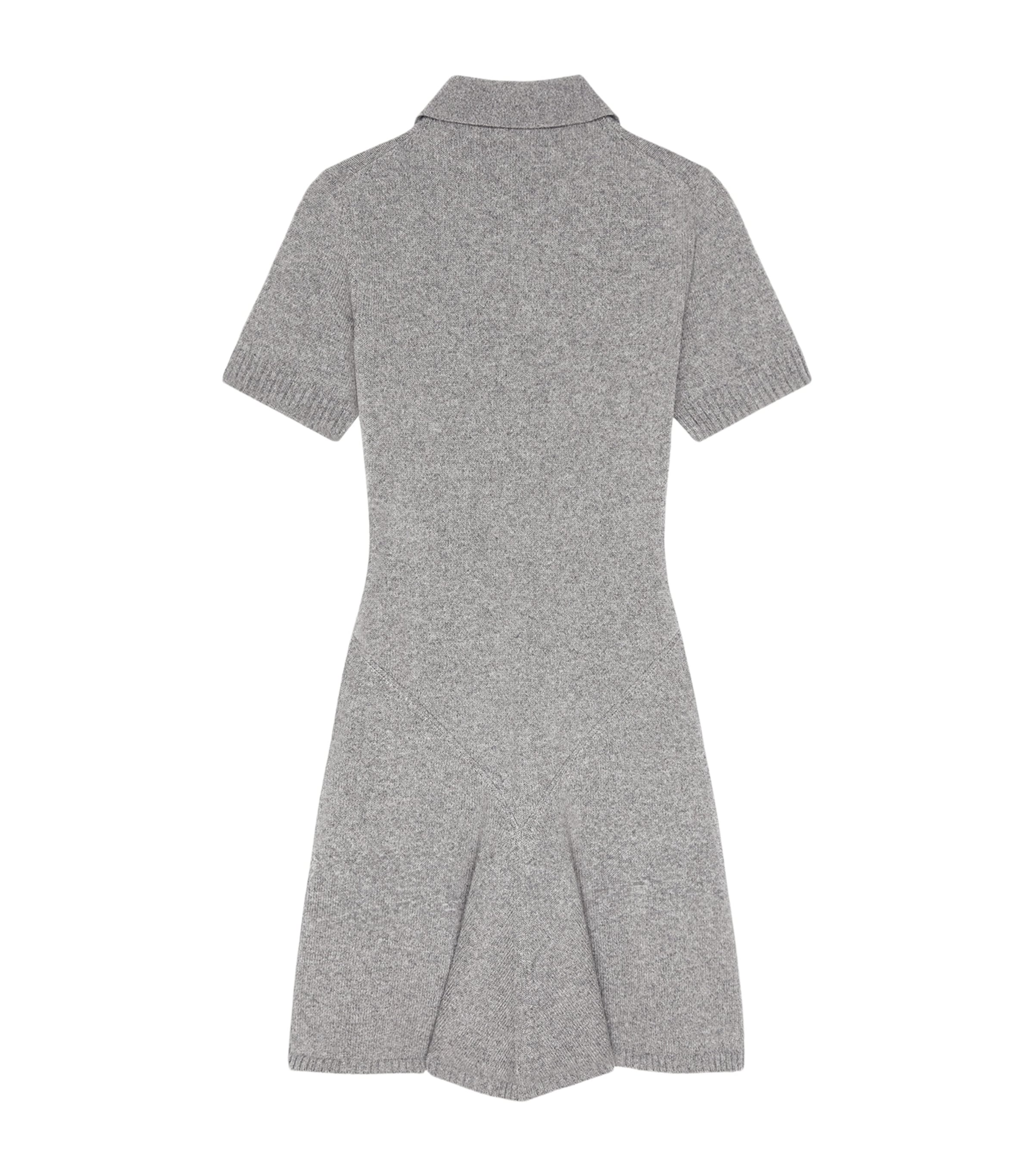 Givenchy Womens Wool-Cashmere Logo Mini Dress Light Grey Image 2