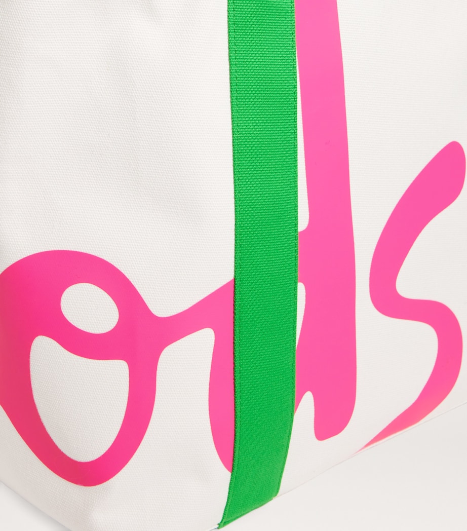 Medium Cotton Logo Tote Bag PINK Image 4