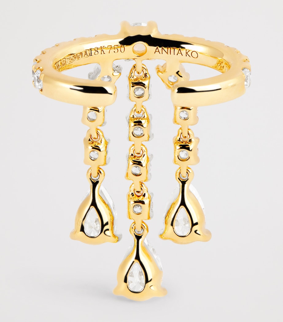 Yellow Gold and Diamond Fringe Single Ear Cuff YELLOW GOLD Image 3