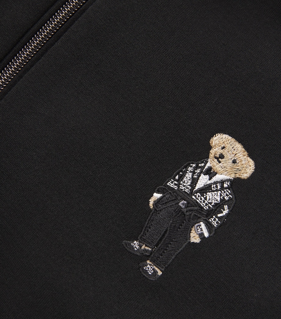 Polo Bear Zip-Up Sweater BLACK Image 5