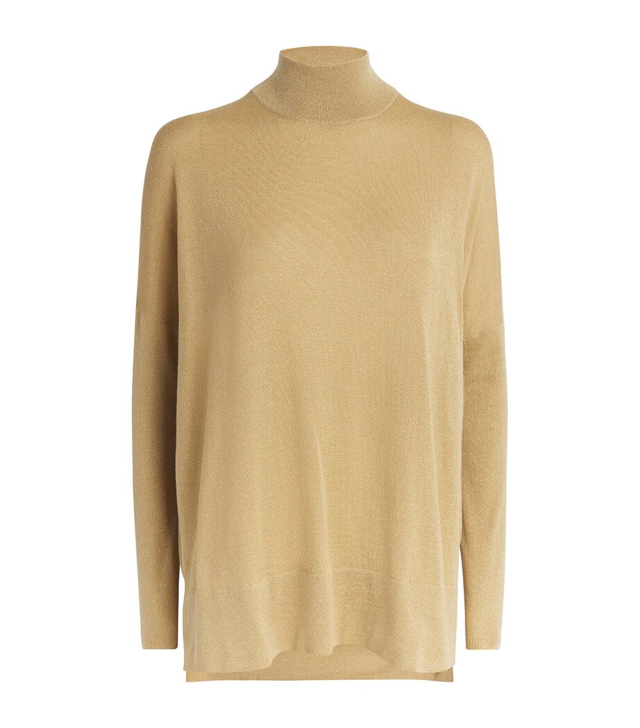 Cashmere Metallic Rollneck Sweater G67 GOLD Image 1