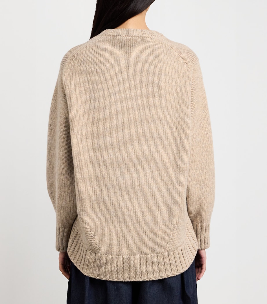 Cashmere Round-Neck Sweater HB0254 OATMEAL Image 4
