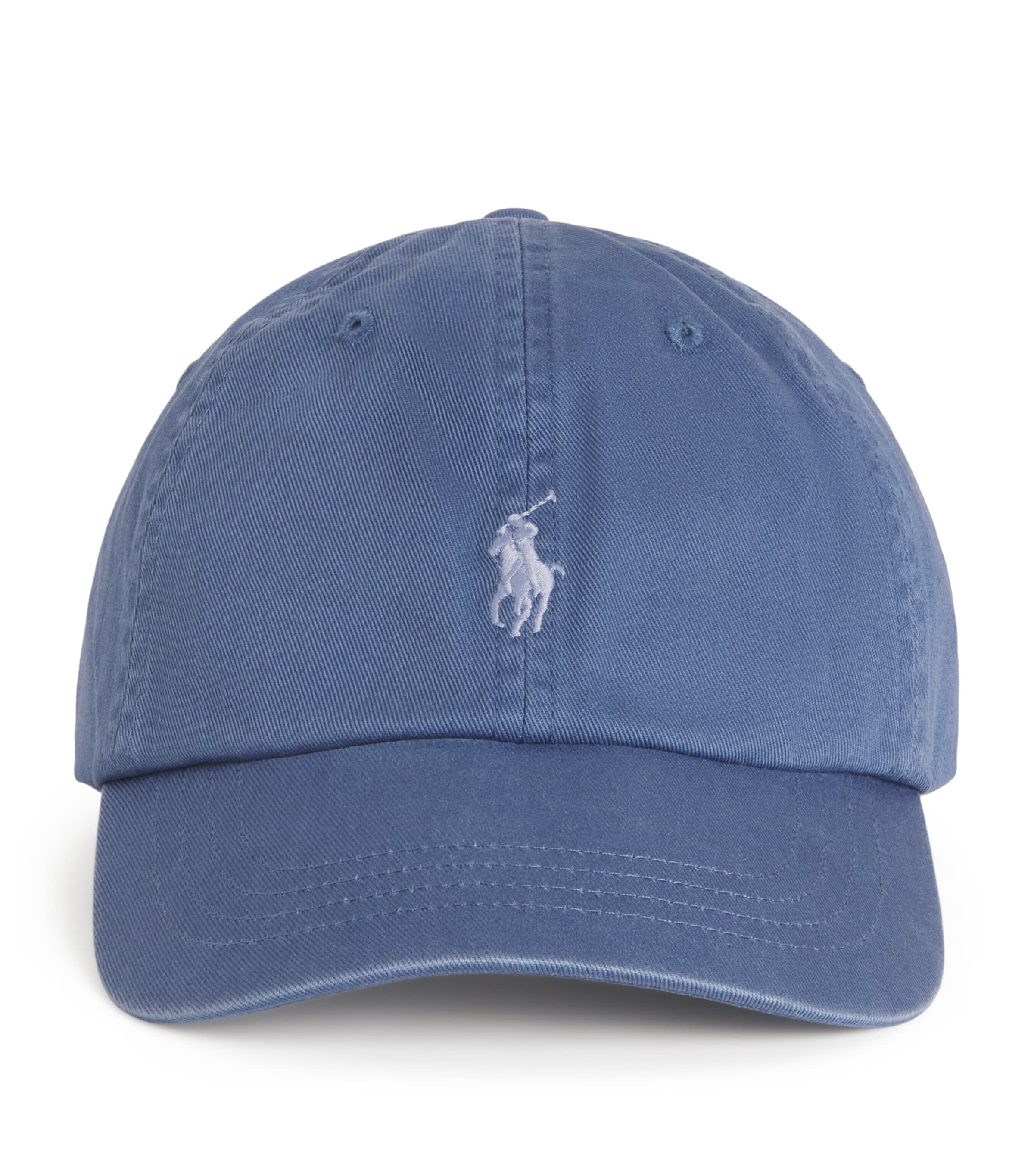 Cotton Polo Pony Baseball Cap BLUE Image 1
