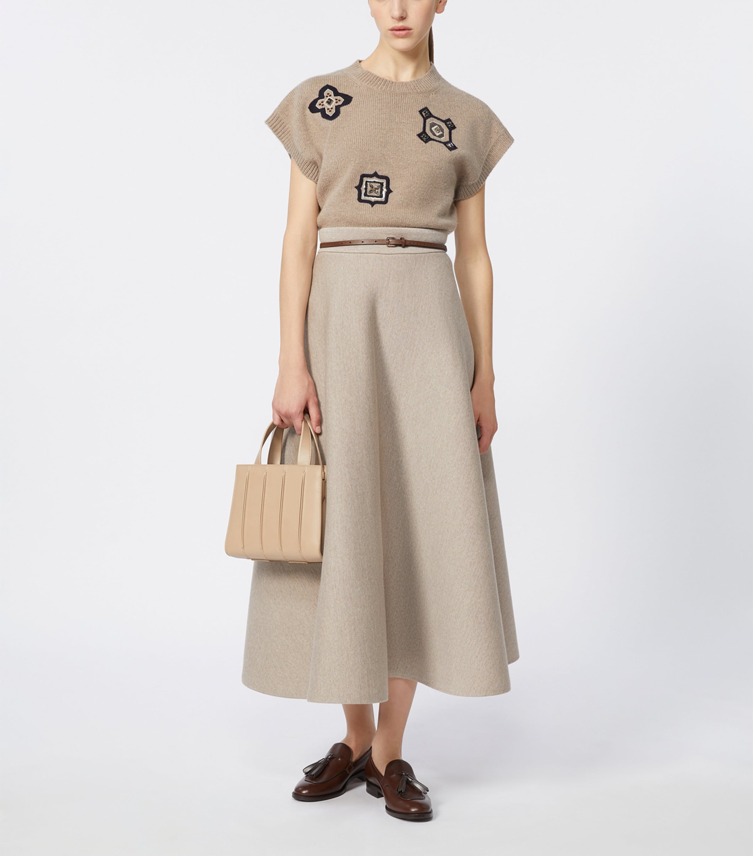 Jersey Tech Midi Skirt SAND Image 2