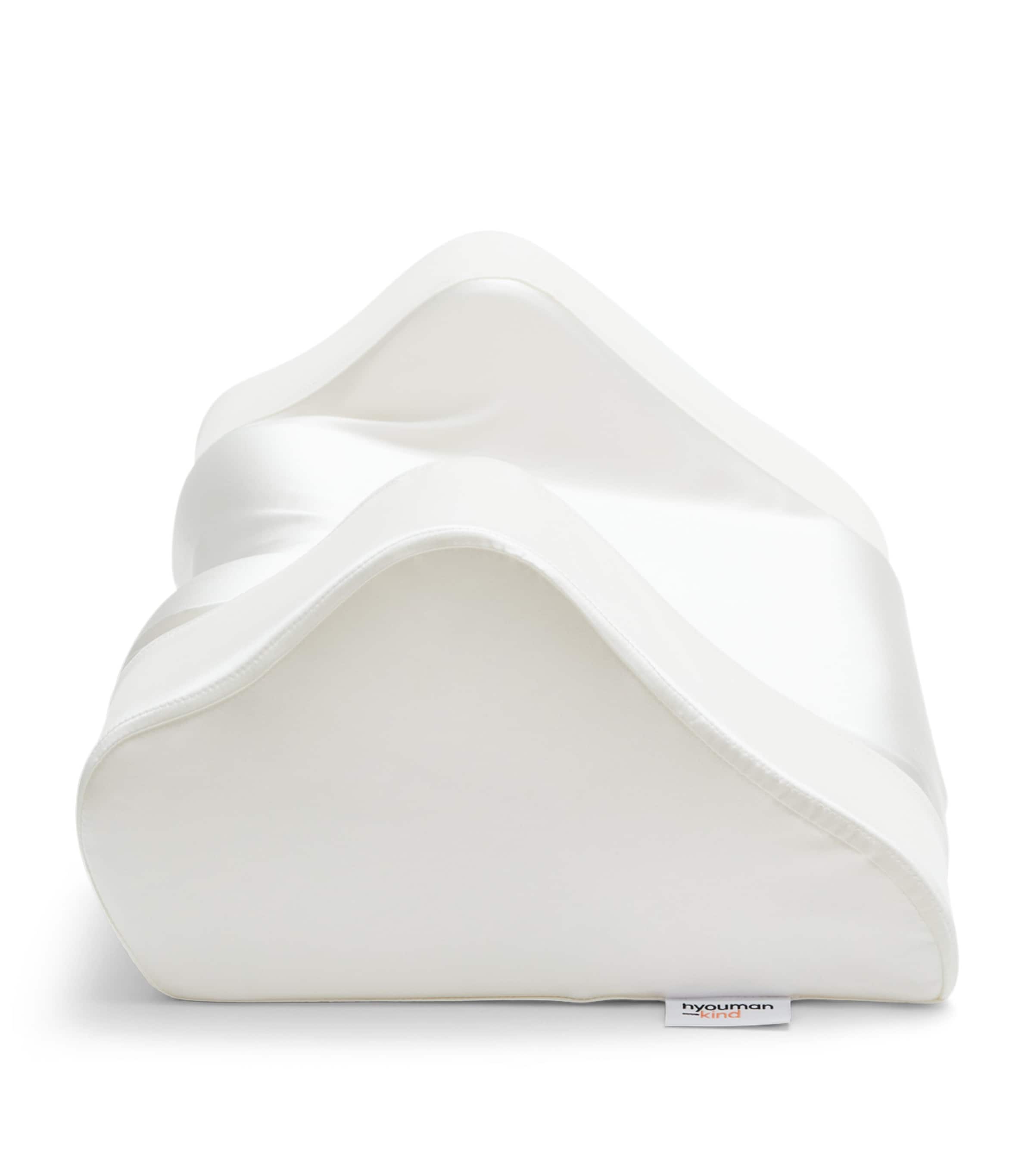 Back Sleep Pillow with Silk Pillowcase (32cm x 57cm) WHITE Image 3