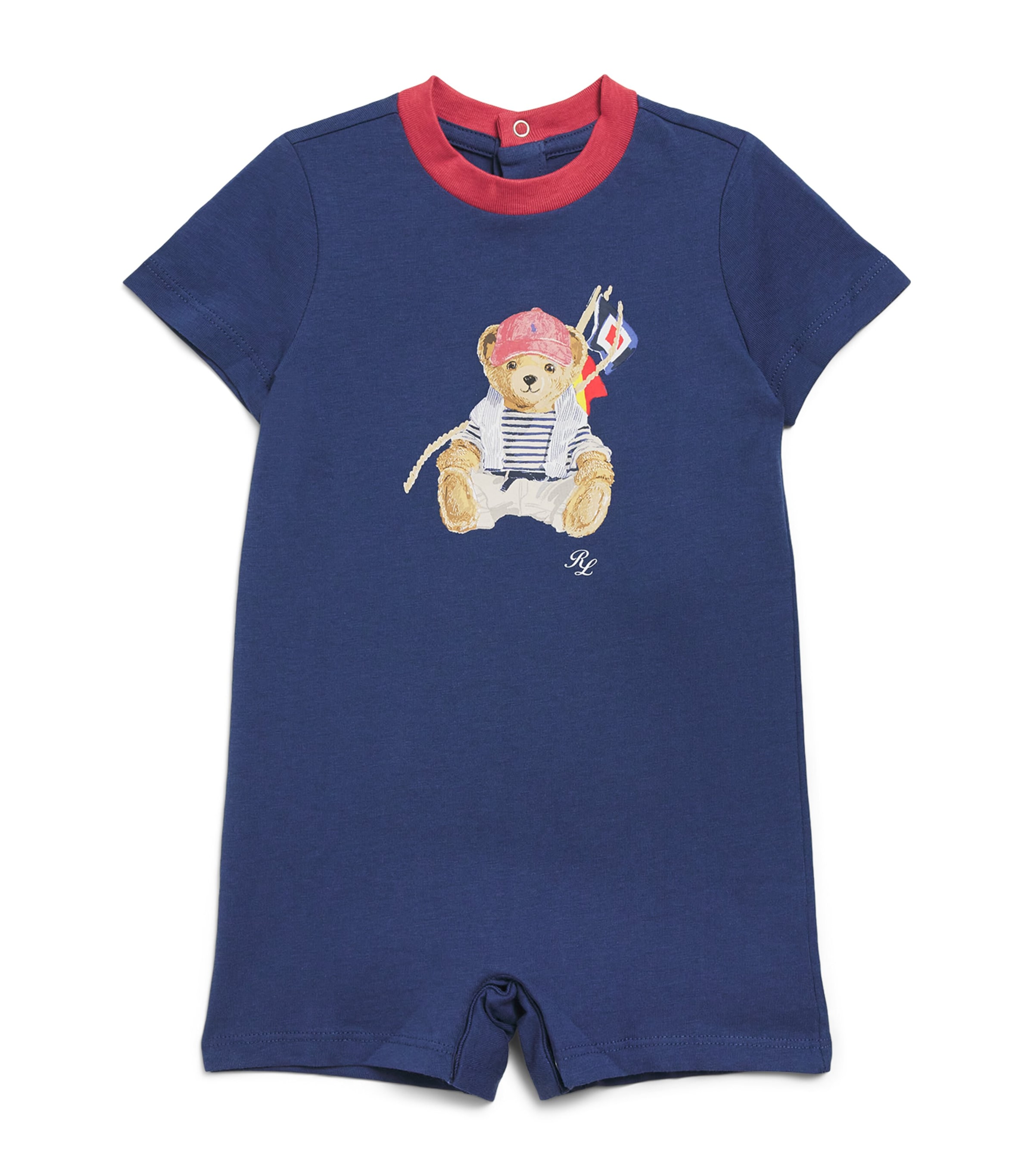 Ralph Lauren Kids Polo Bear Playsuit (3-12 Months) Navy Image 1