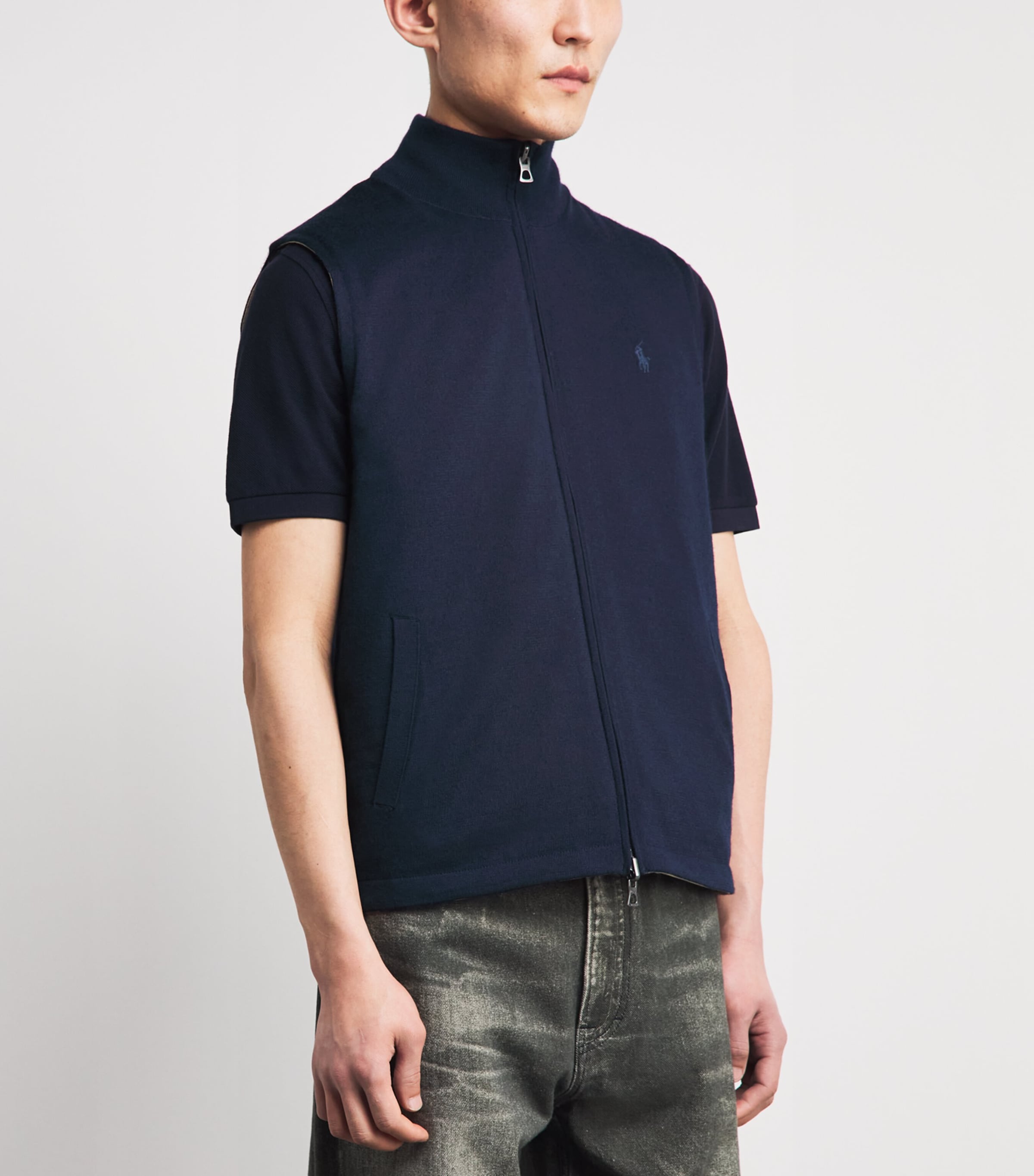 Polo Ralph Lauren Mens Reversible Polo Pony Gilet Navy Combo Image 4