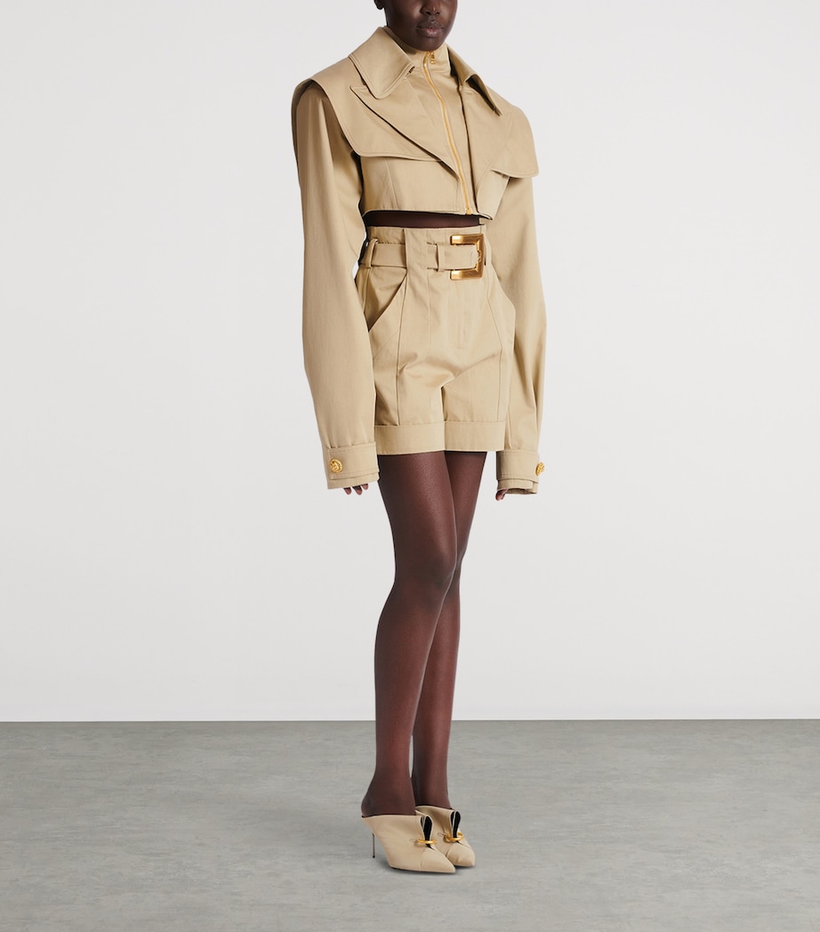 Cotton Cropped Jacket 0AN SABLE Image 2