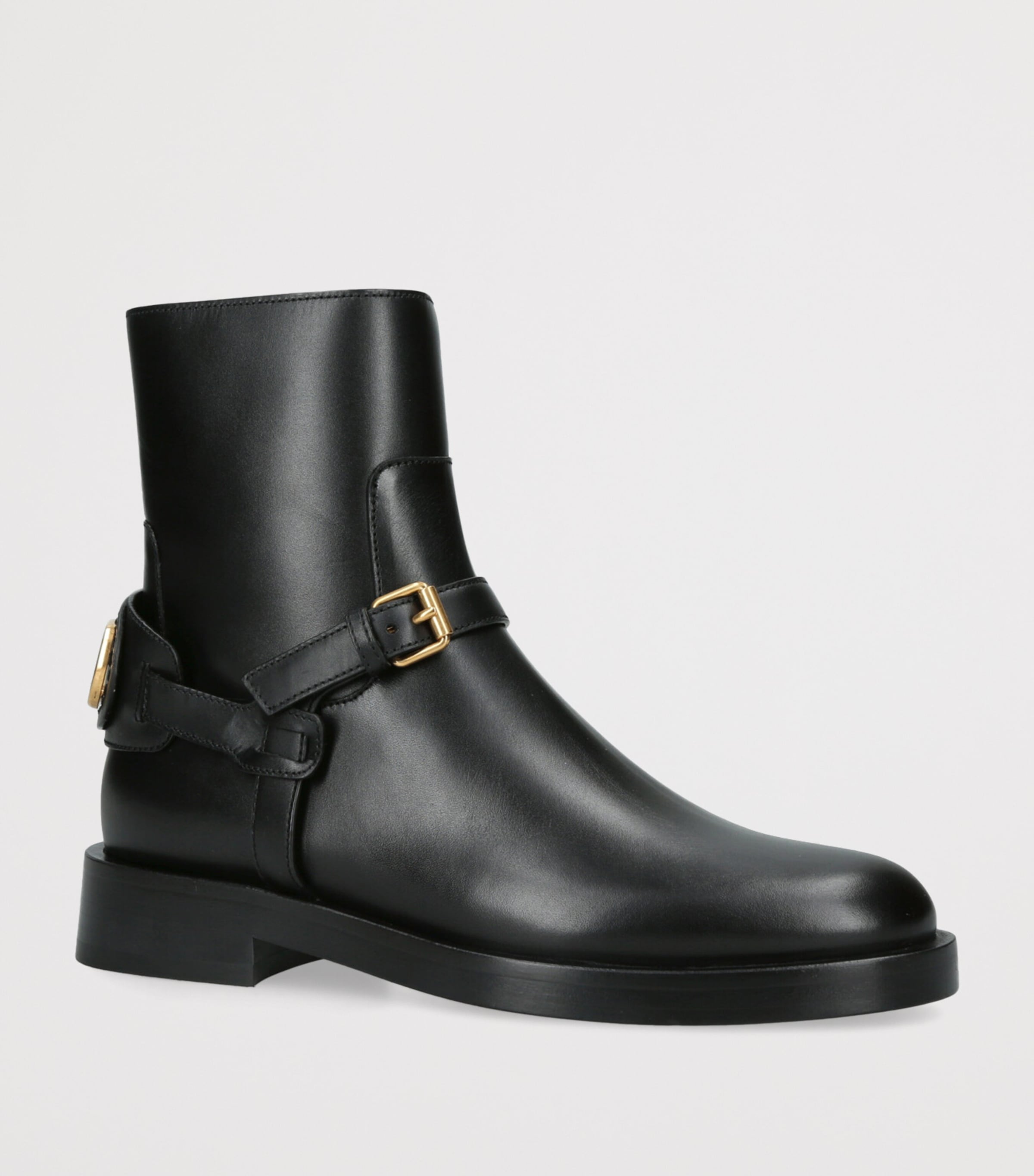 Leather Signature VLogo Ankle Boots 30 BLACK Image 3