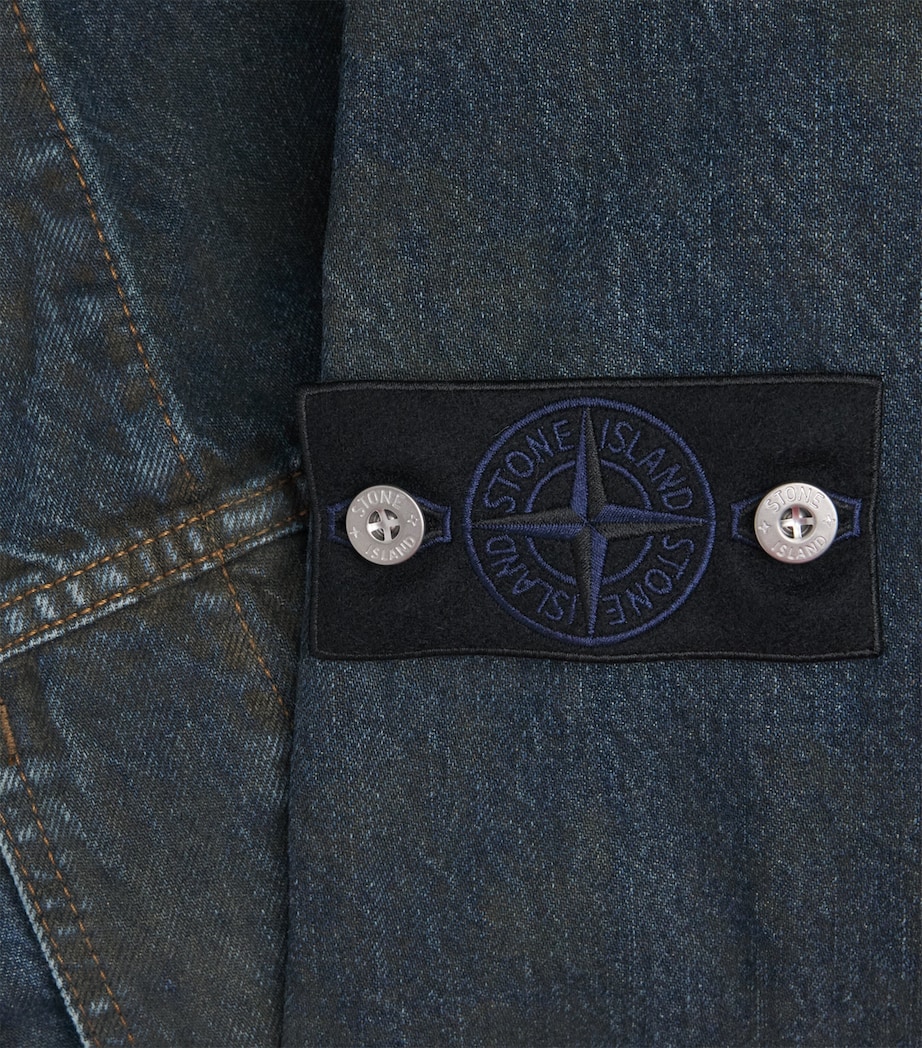 Stone Island Mens Denim Biker Jacket Image 6