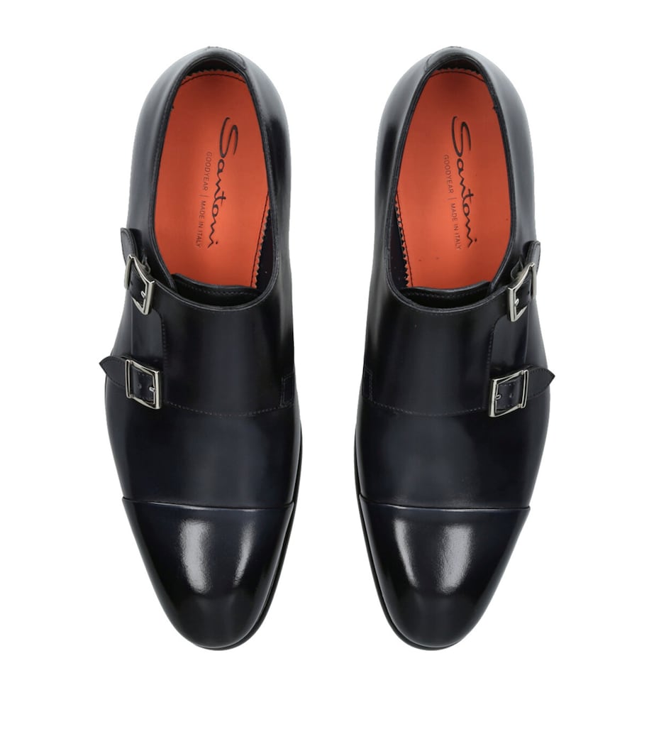 Leather Carter Monk Shoes NAVY Image 4