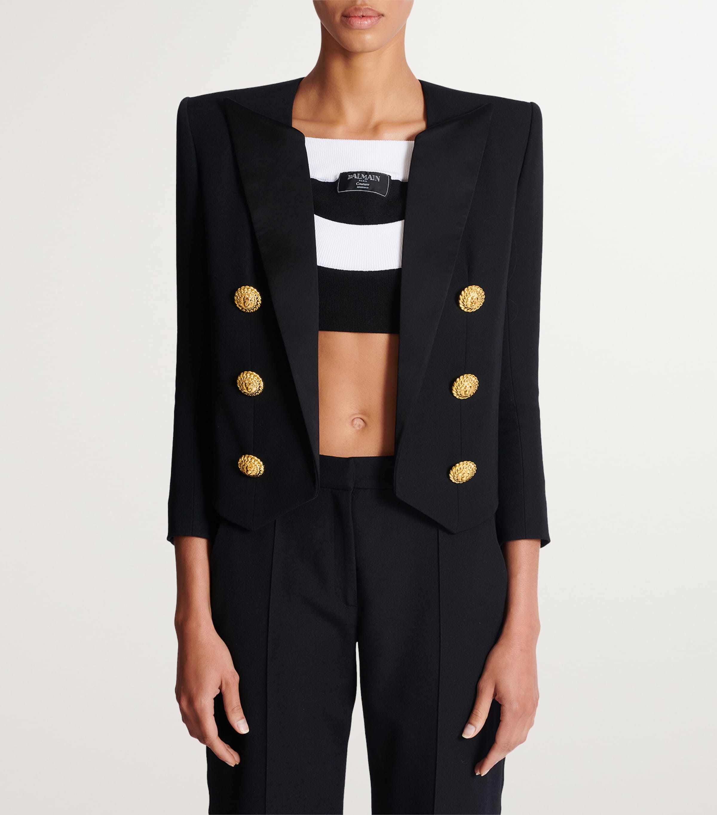 Wool Grain De Poudre Cropped Jacket 0PA NOIR Image 2