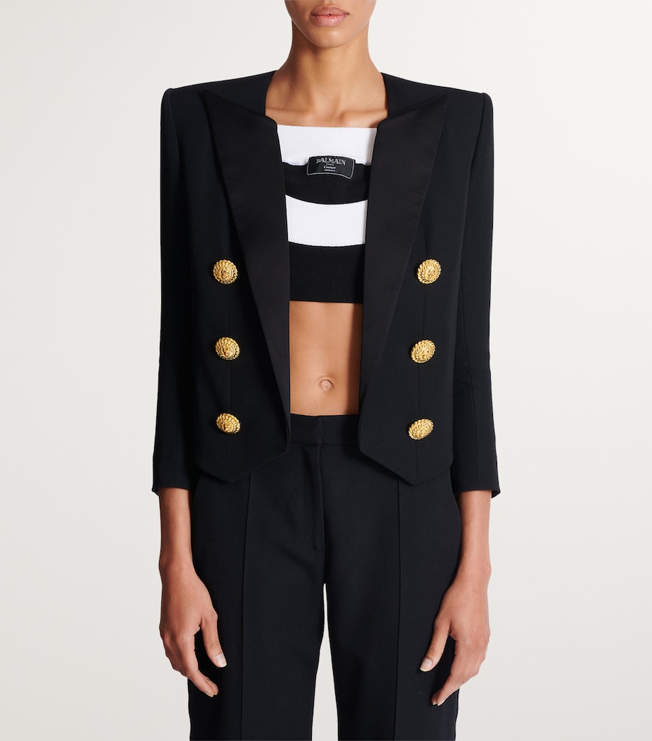 Wool Grain De Poudre Cropped Jacket 0PA NOIR Image 2