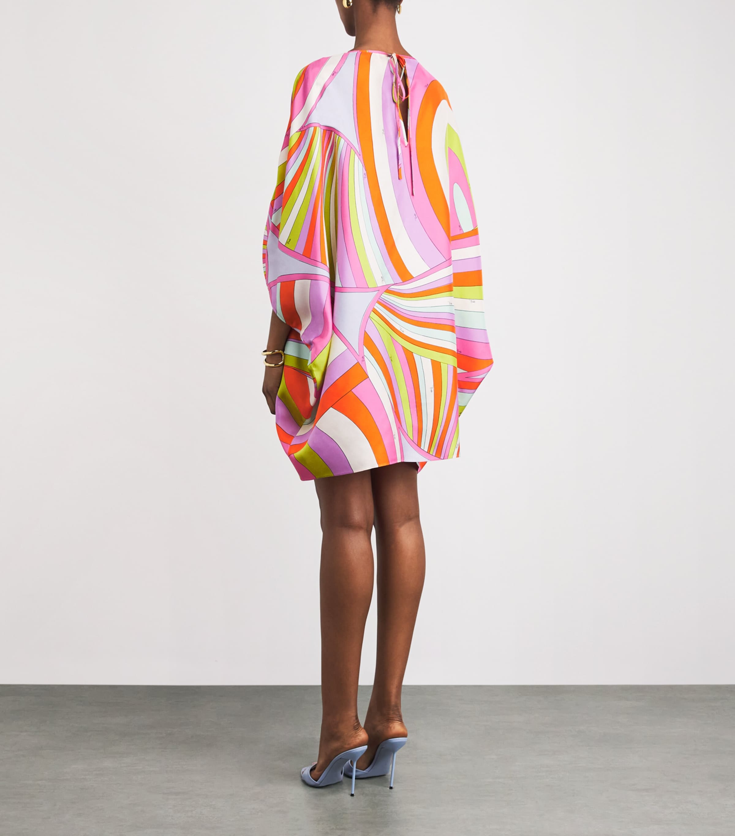 PUCCI Womens Silk Printed Kaftan Mini Dress Image 4