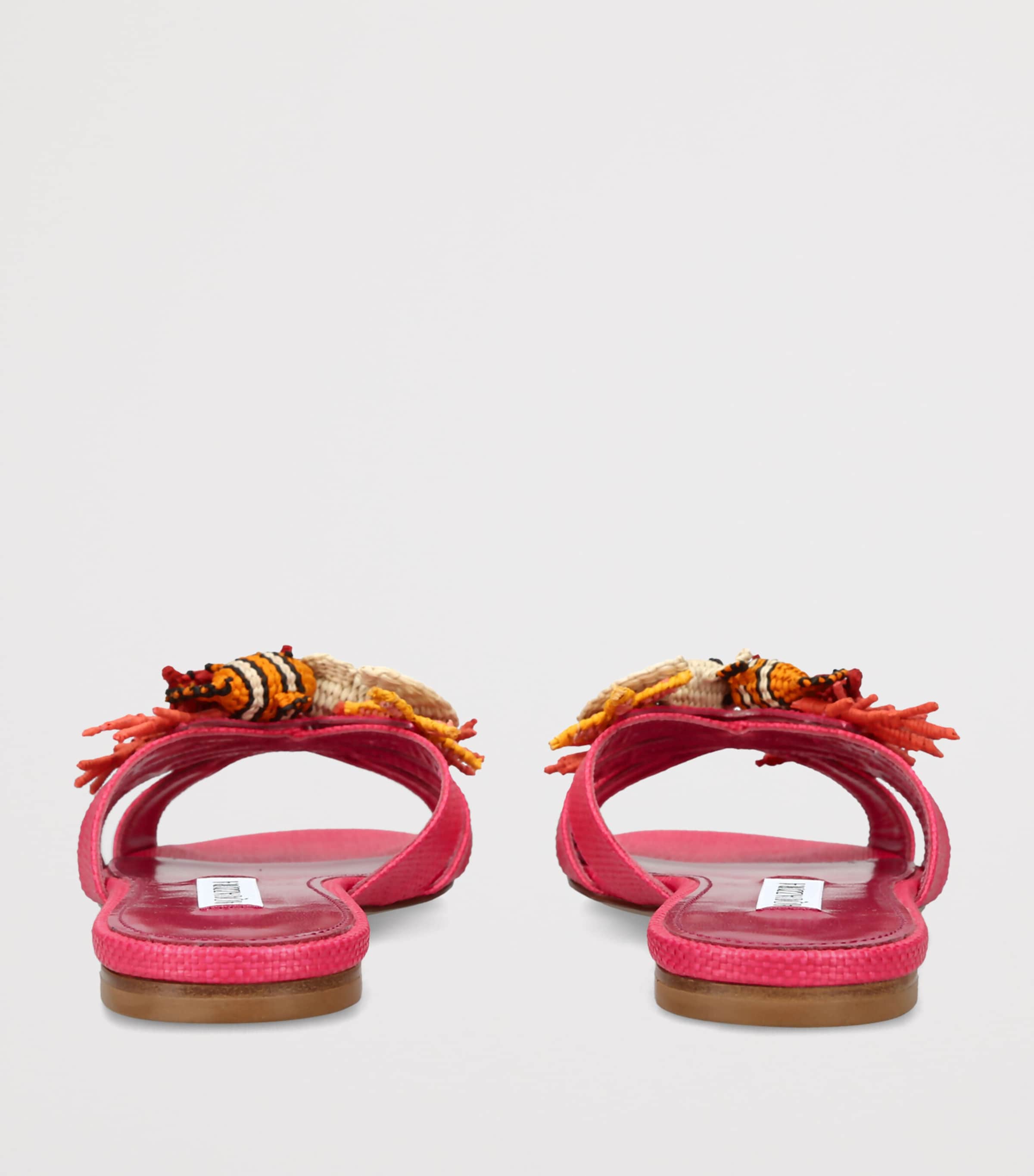 Aquazzura Raffia Marea Mules Pink Image 2
