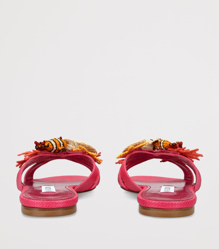 Aquazzura Raffia Marea Mules Pink Image 2
