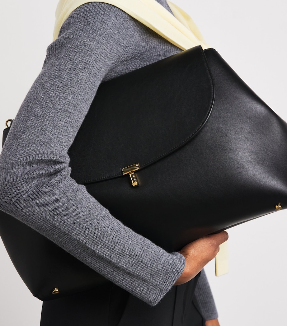 Calfskin T-Lock Satchel Bag 001 BLACK Image 2