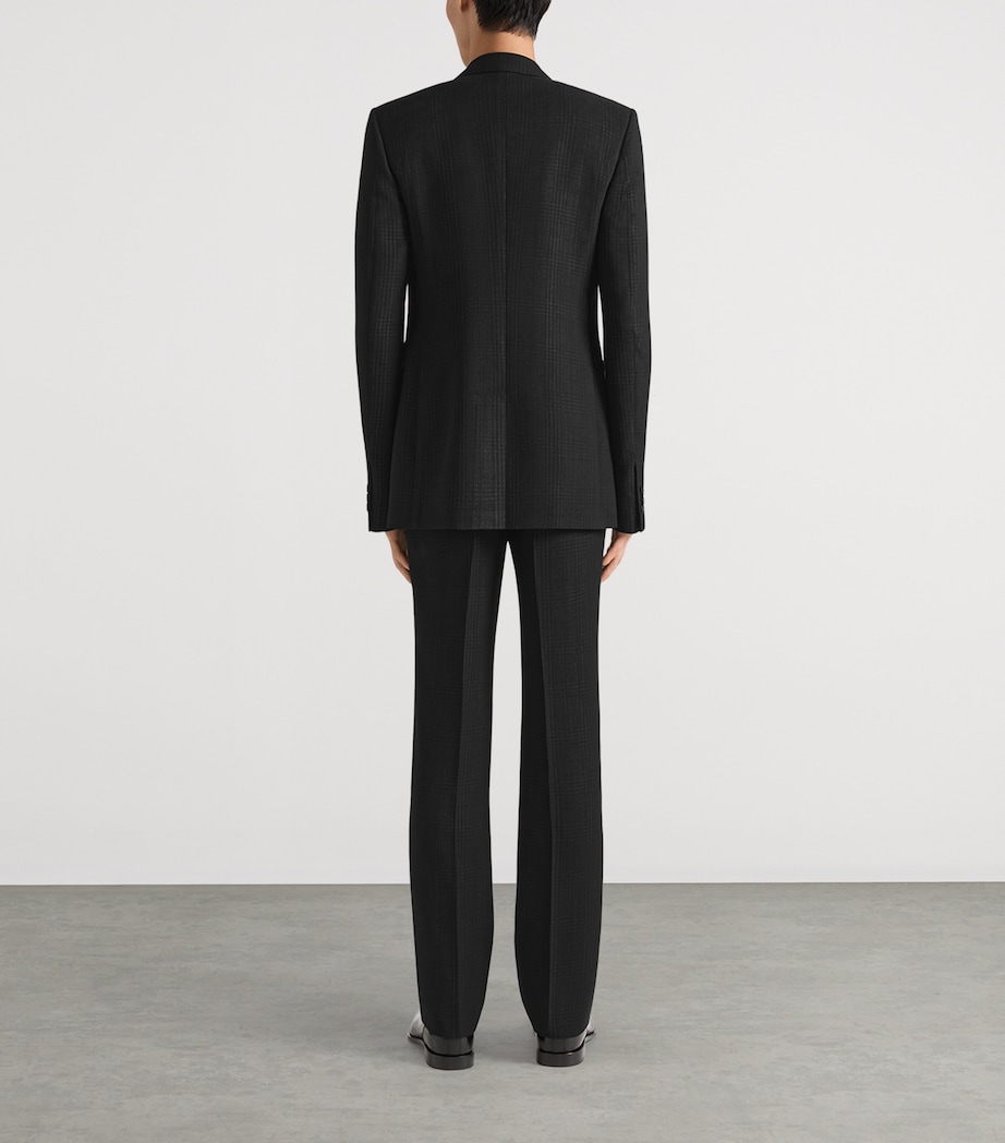 Wool-Blend Check Blazer BLACK/GREY Image 3