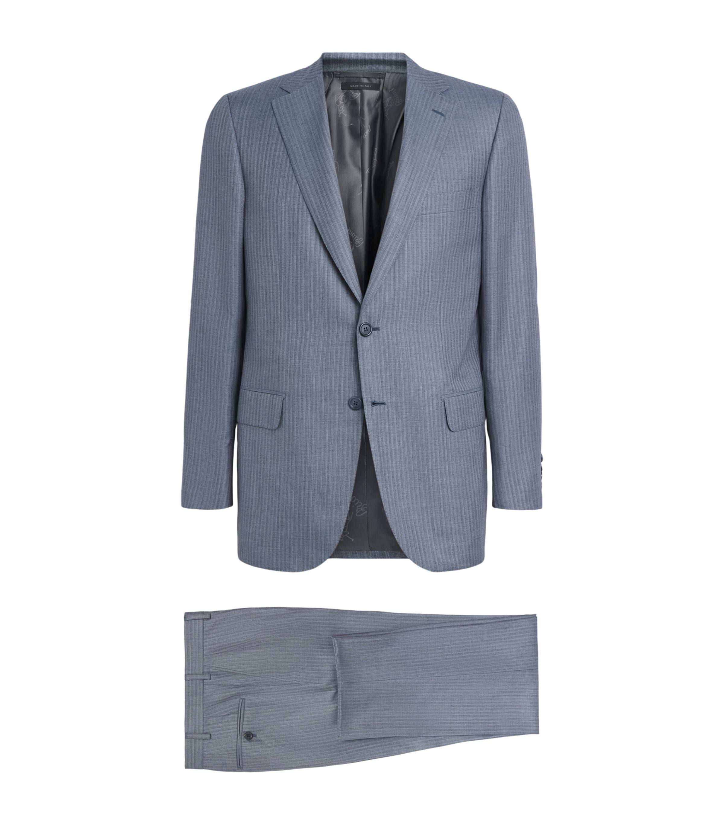 Brioni Mens Cashmere-Silk Stripe Brunico 2-Piece Suit Image 1
