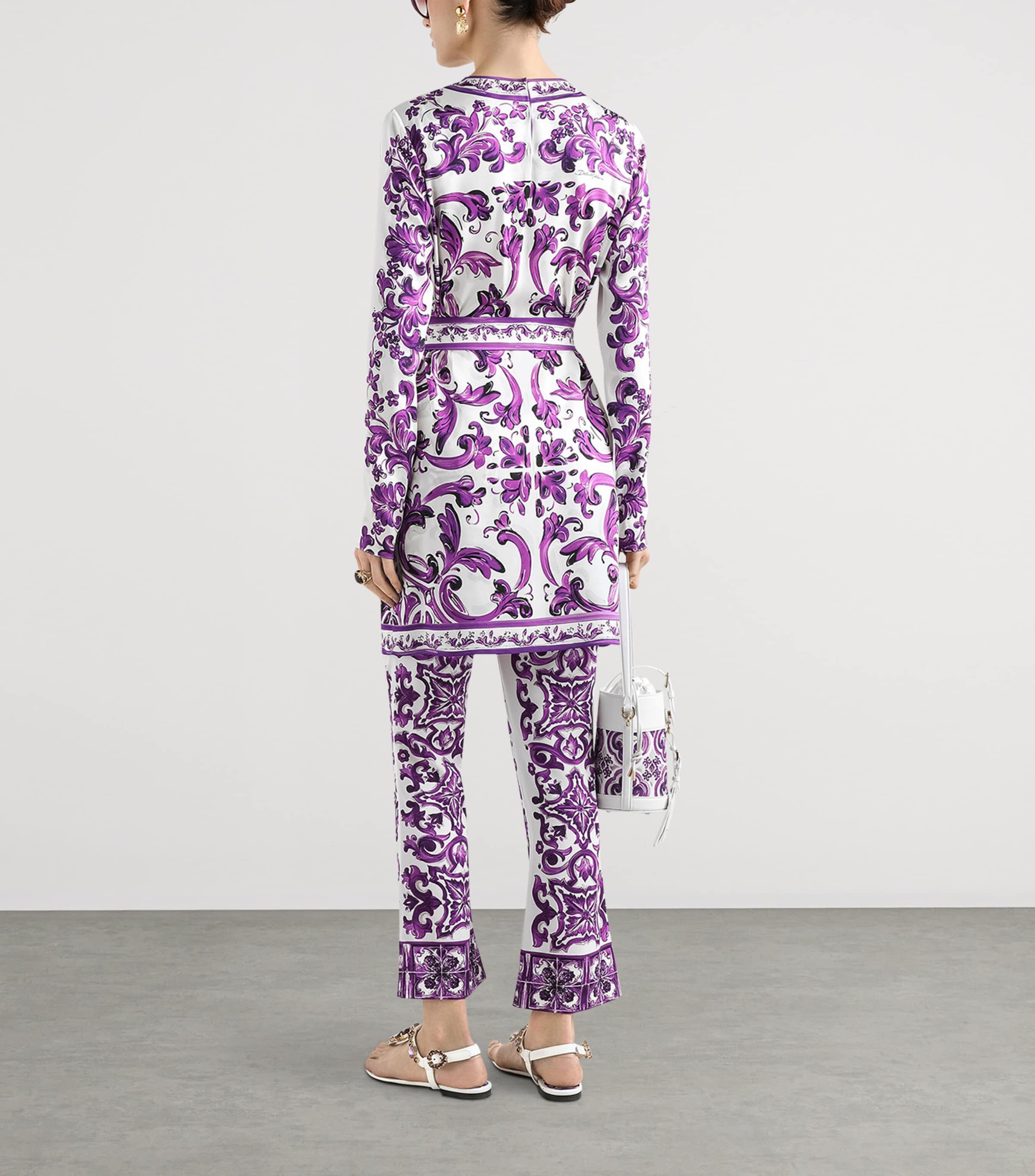 Silk-Blend Flared Trousers MIX MAIOLICA VIOLA Image 3