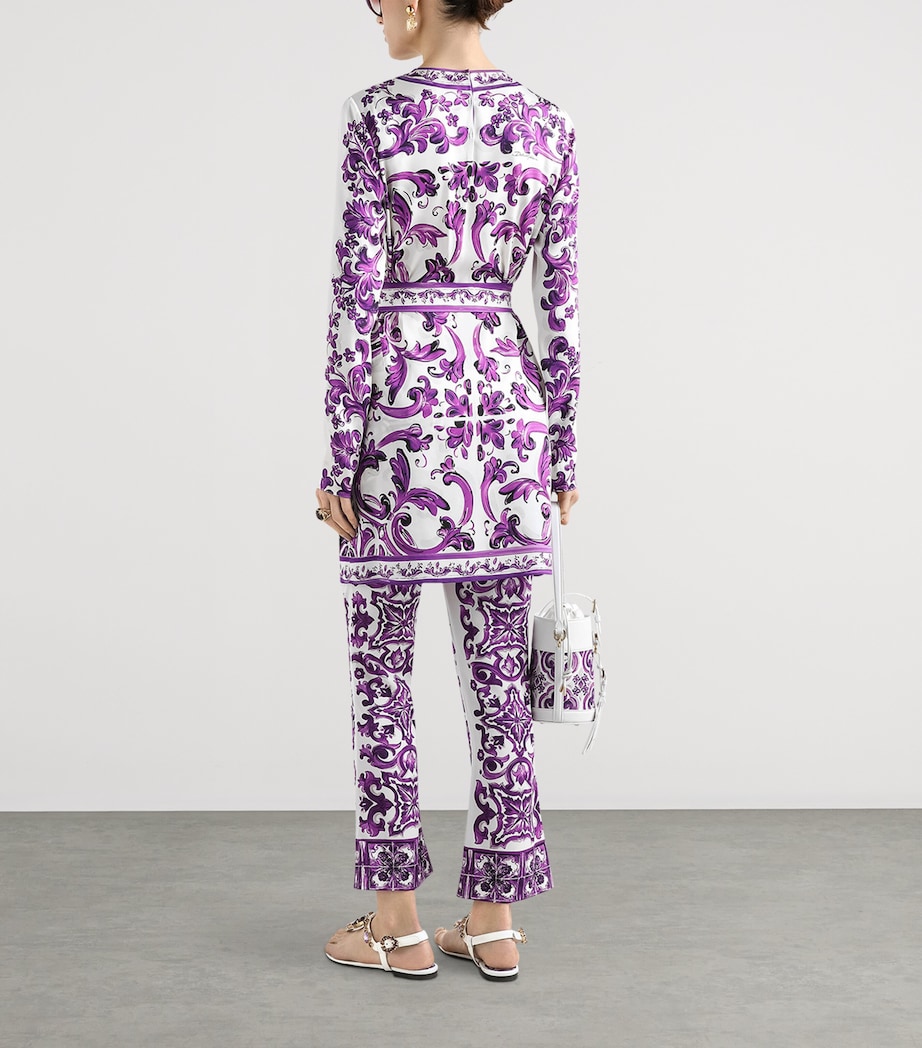 Silk-Blend Flared Trousers MIX MAIOLICA VIOLA Image 3