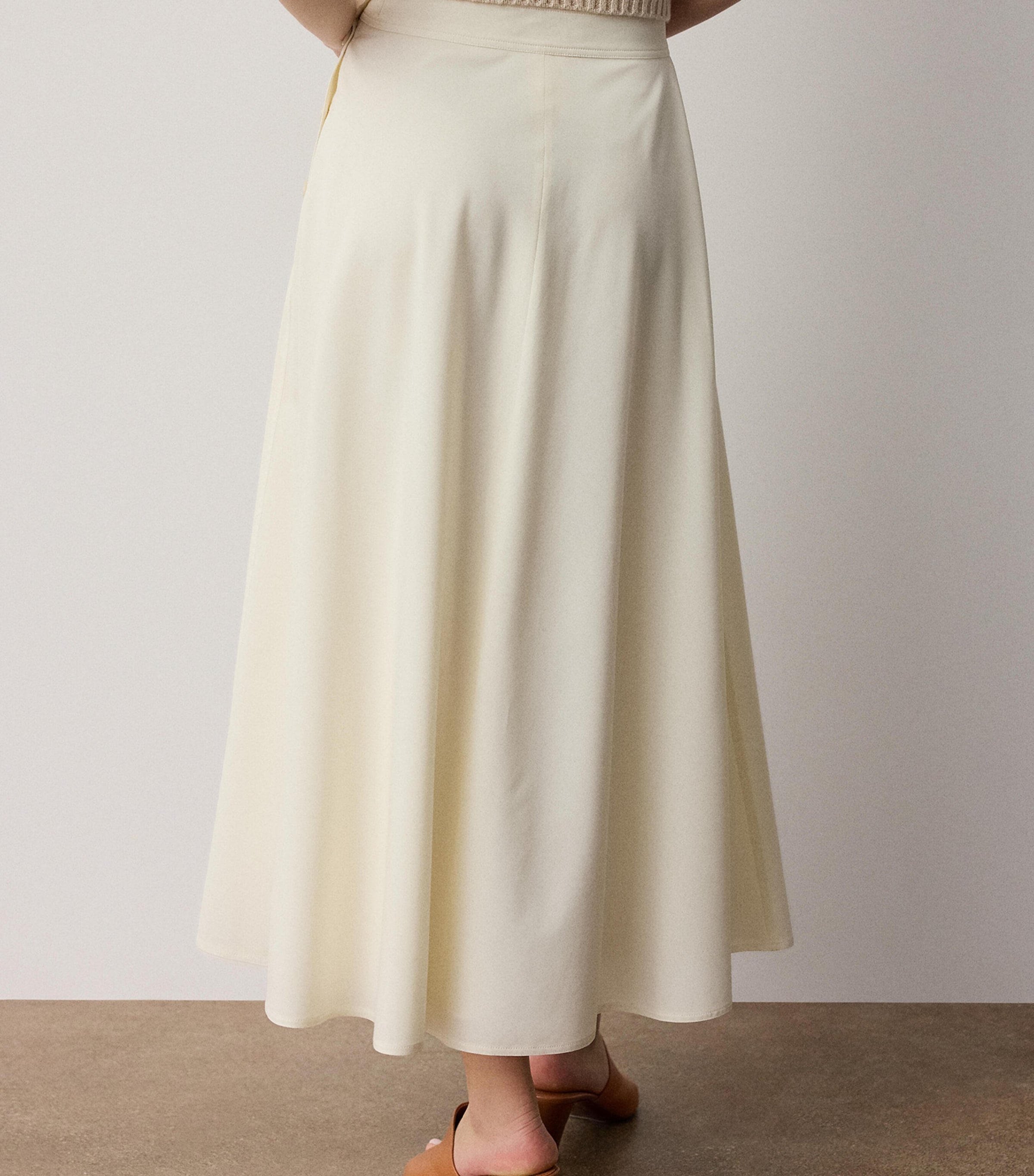 Ralph Lauren Collection Womens Wool-Blend Kenzie Skirt Lux Cream Image 5